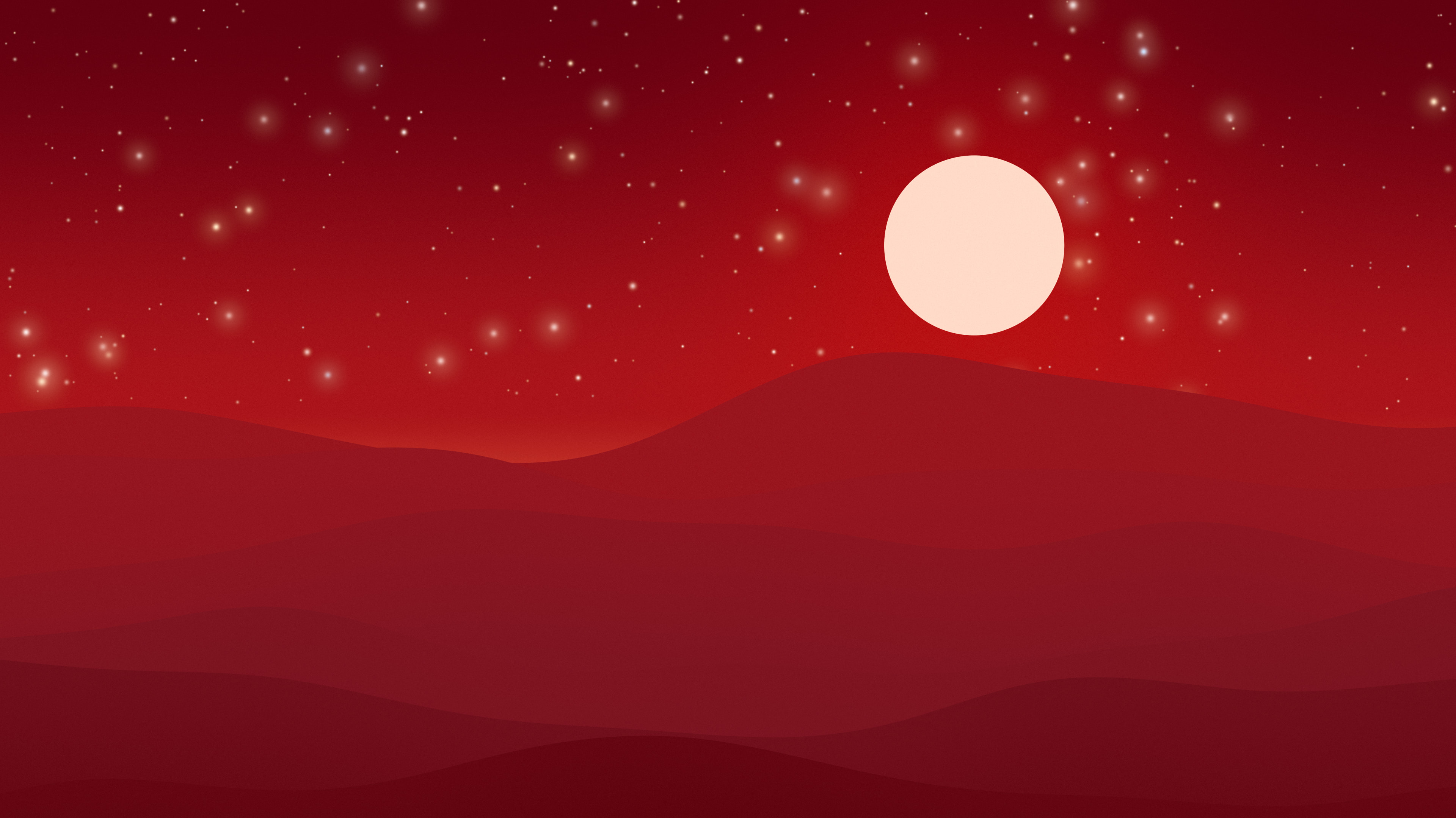 Dark Red Minimalist Desert Dunes desktop wallpaper in 4K