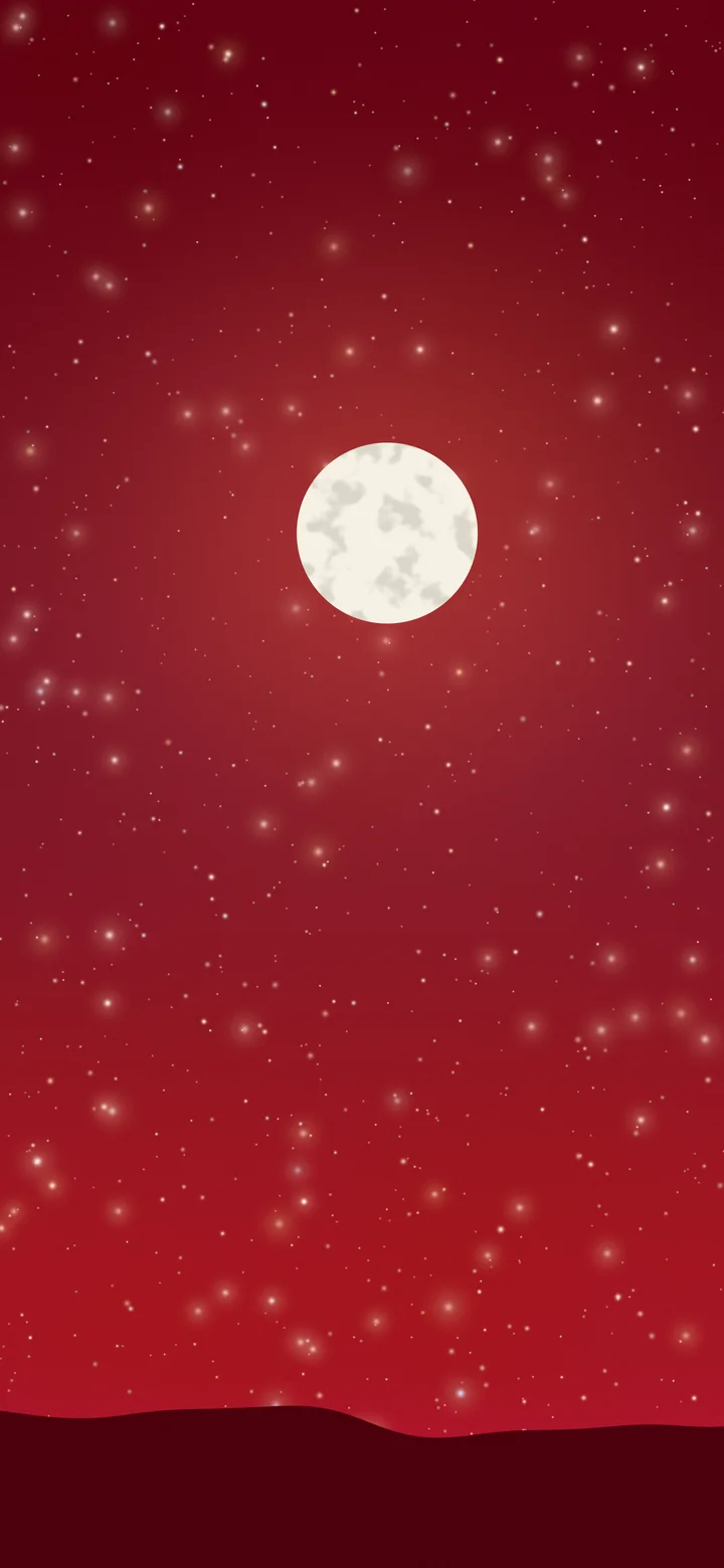 Dark Red Moon and Stars Night Sky wallpaper for iPhone and Android