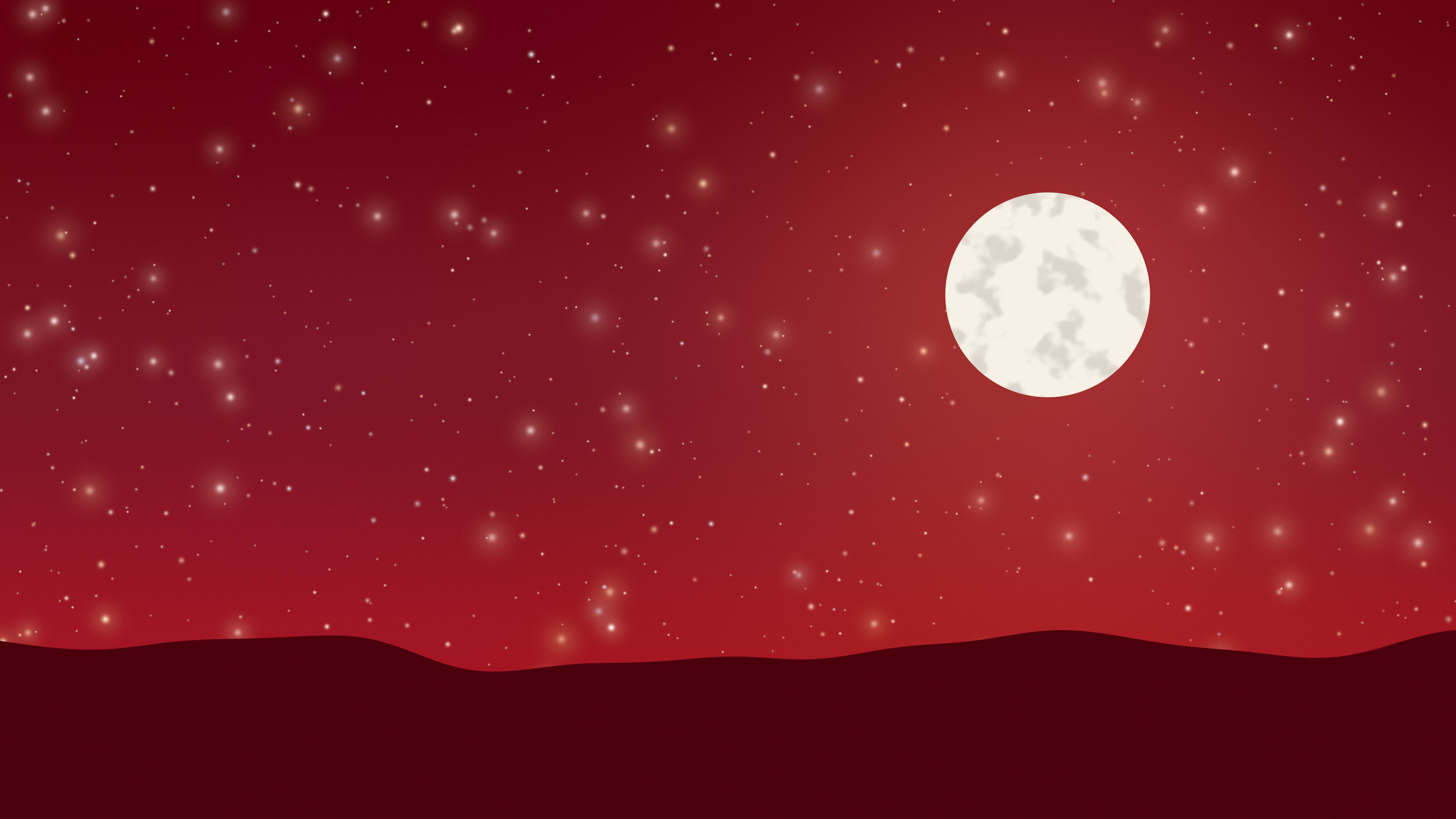 Dark Red Moon and Stars Night Sky desktop wallpaper in 4K