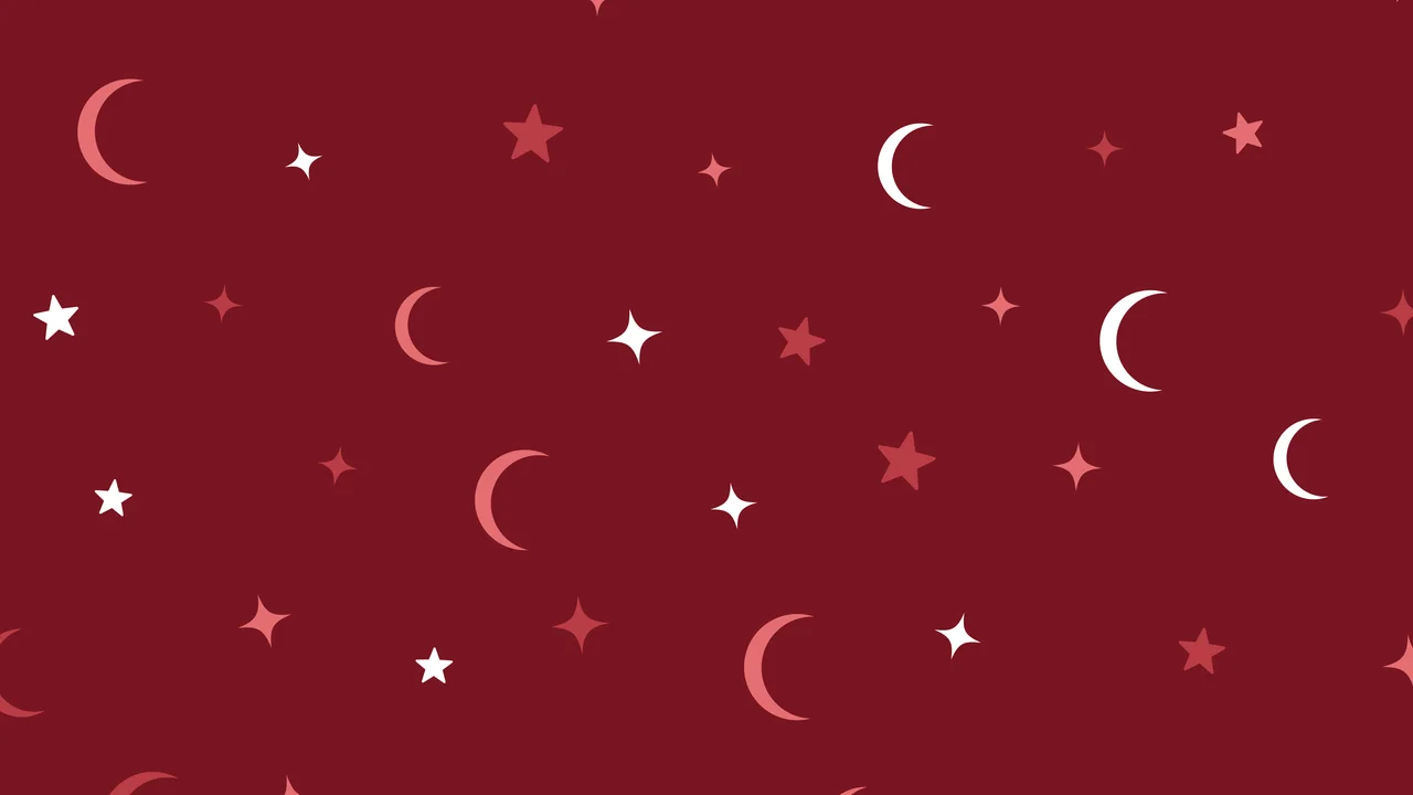 Dark Red Moon and Stars Pattern desktop wallpaper in 4K