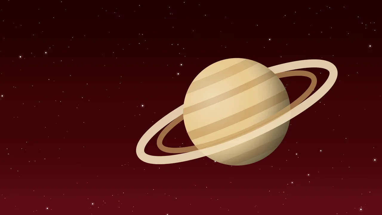 Dark Red Ringed Planet desktop wallpaper in 4K