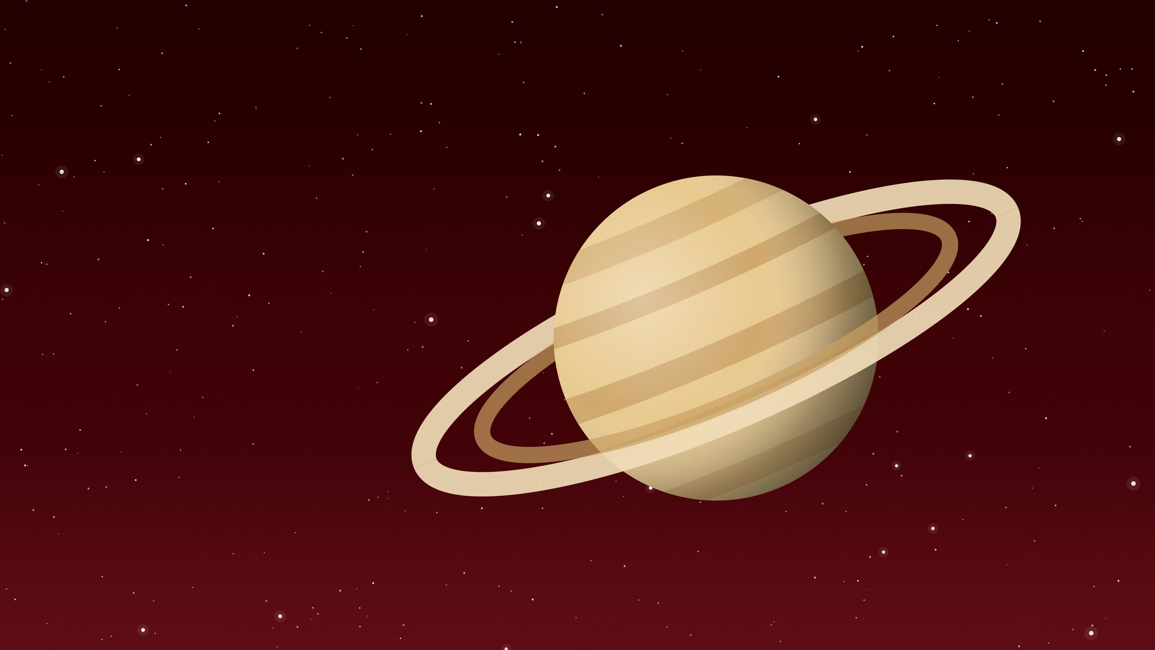 Dark Red Ringed Planet desktop wallpaper in 4K
