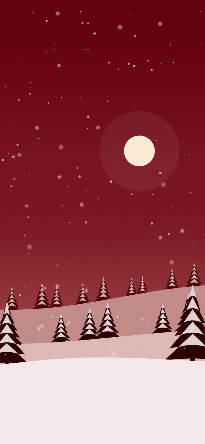 Dark Red Snowy Forest wallpaper for iPhone and Android