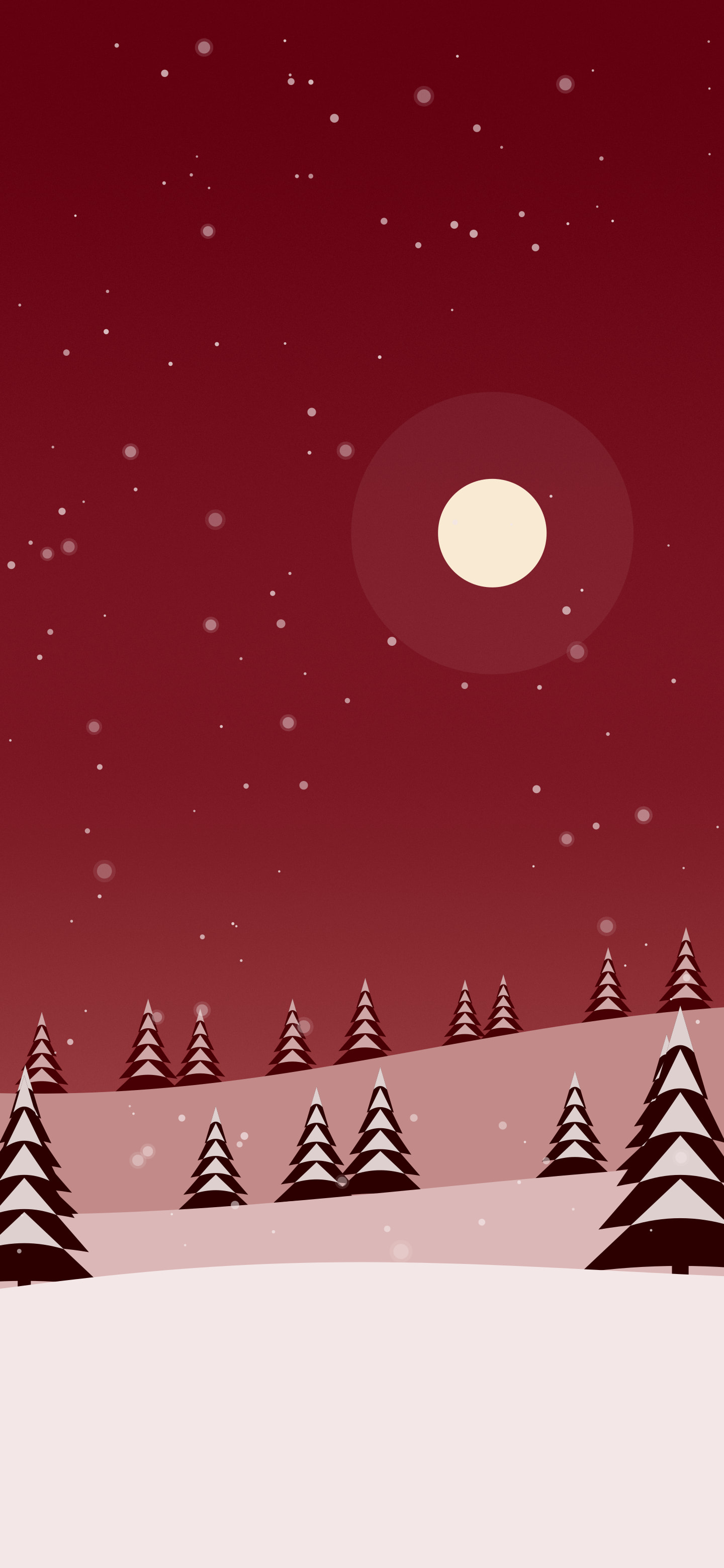 Dark Red Snowy Forest wallpaper for iPhone and Android