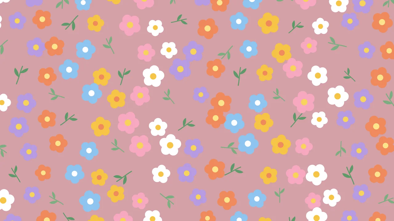 Dusty Rose Ditsy Floral Pattern desktop wallpaper in 4K