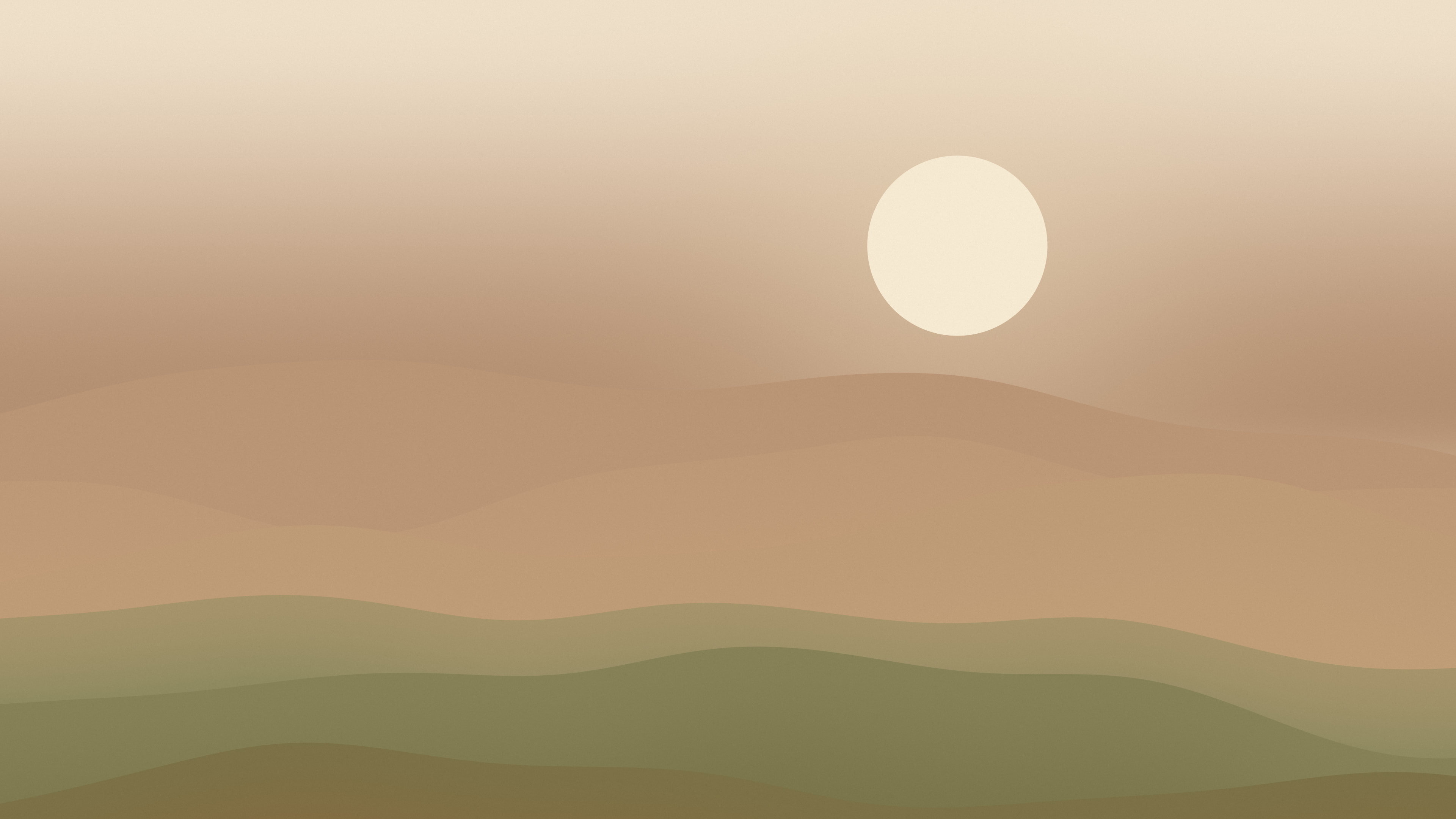 Earth Tone Minimalist Desert Dunes desktop wallpaper in 4K