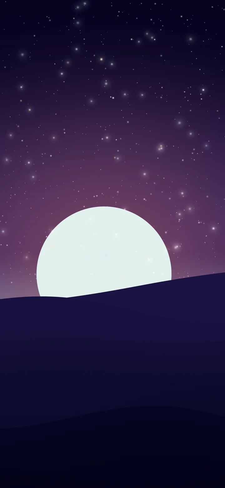 Galaxy Minimalist Sunset Hills wallpaper for iPhone and Android