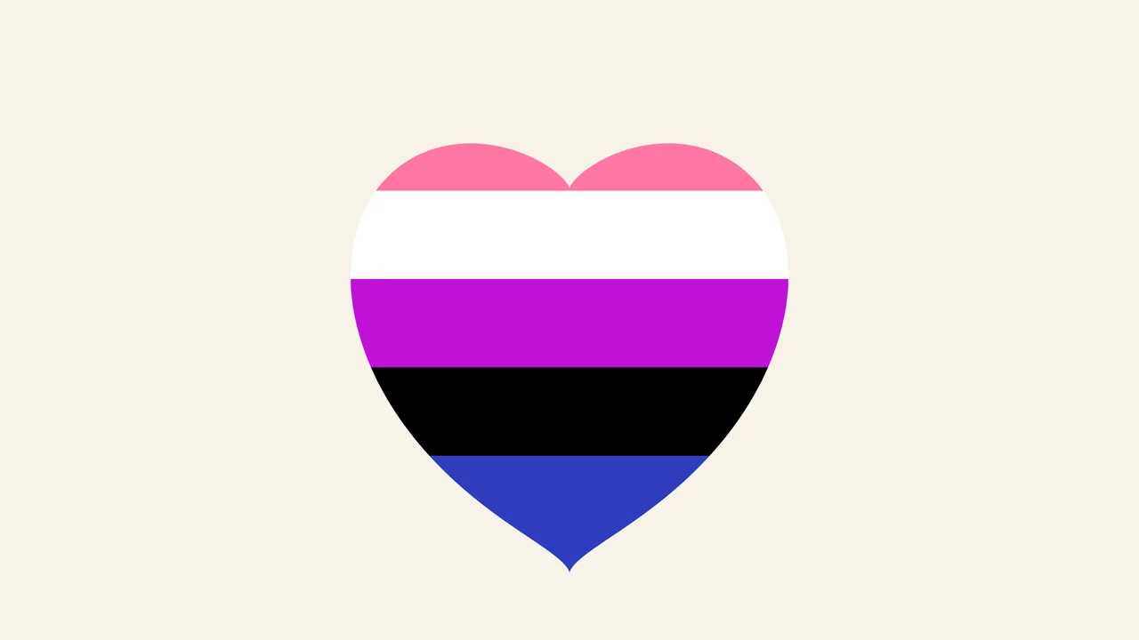 Genderfluid Pride Heart desktop wallpaper in 4K