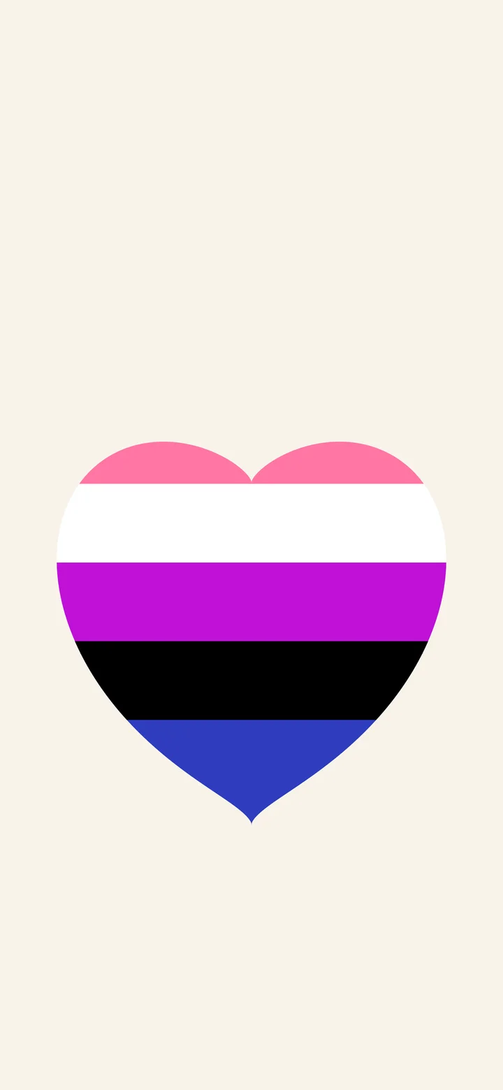 Genderfluid Pride Heart wallpaper for iPhone and Android