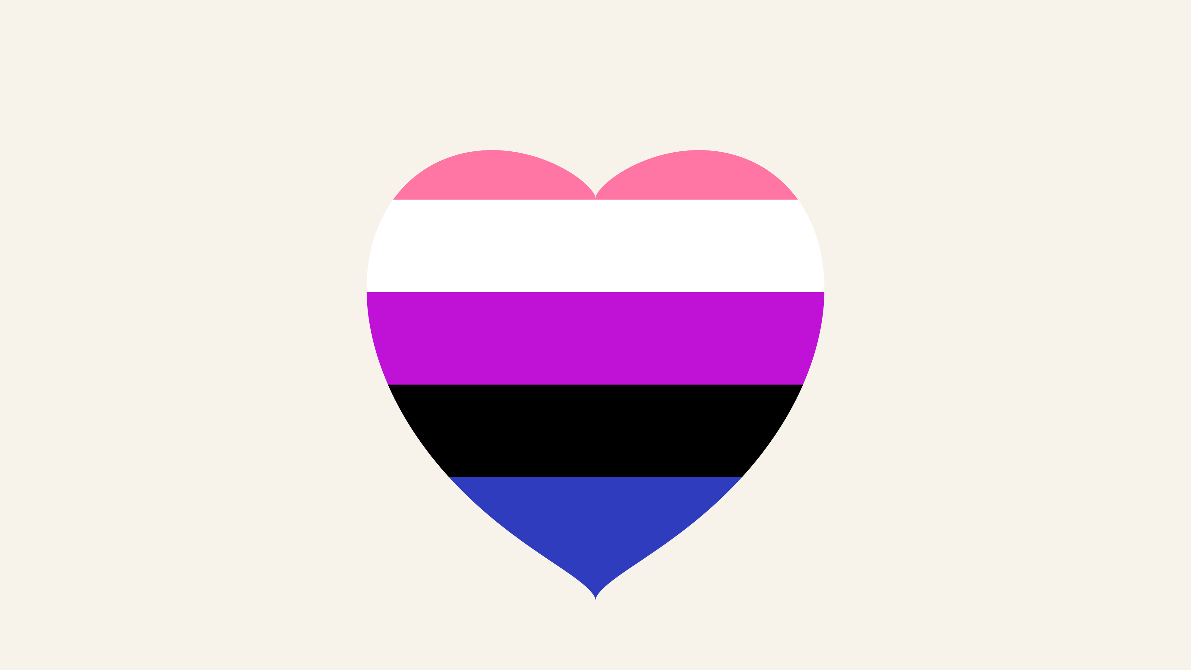 Genderfluid Pride Heart desktop wallpaper in 4K