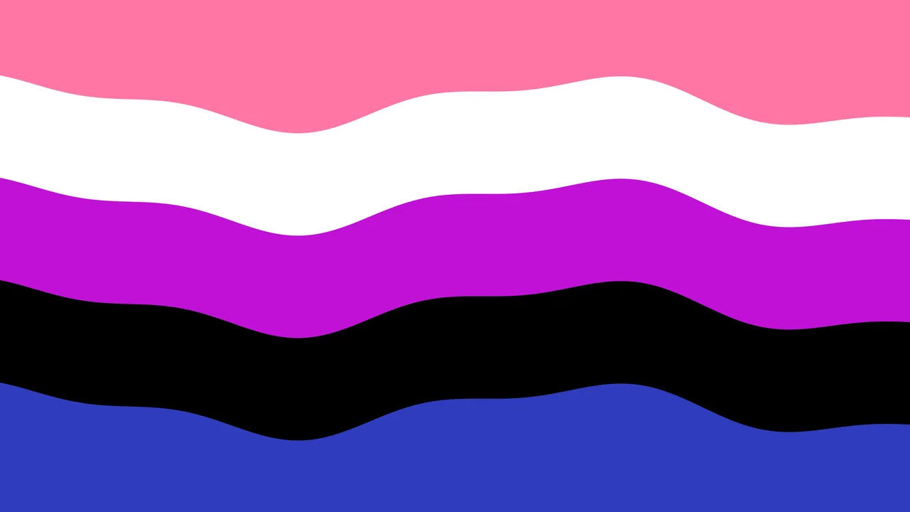 Genderfluid Wavy Pride Flag desktop wallpaper in 4K