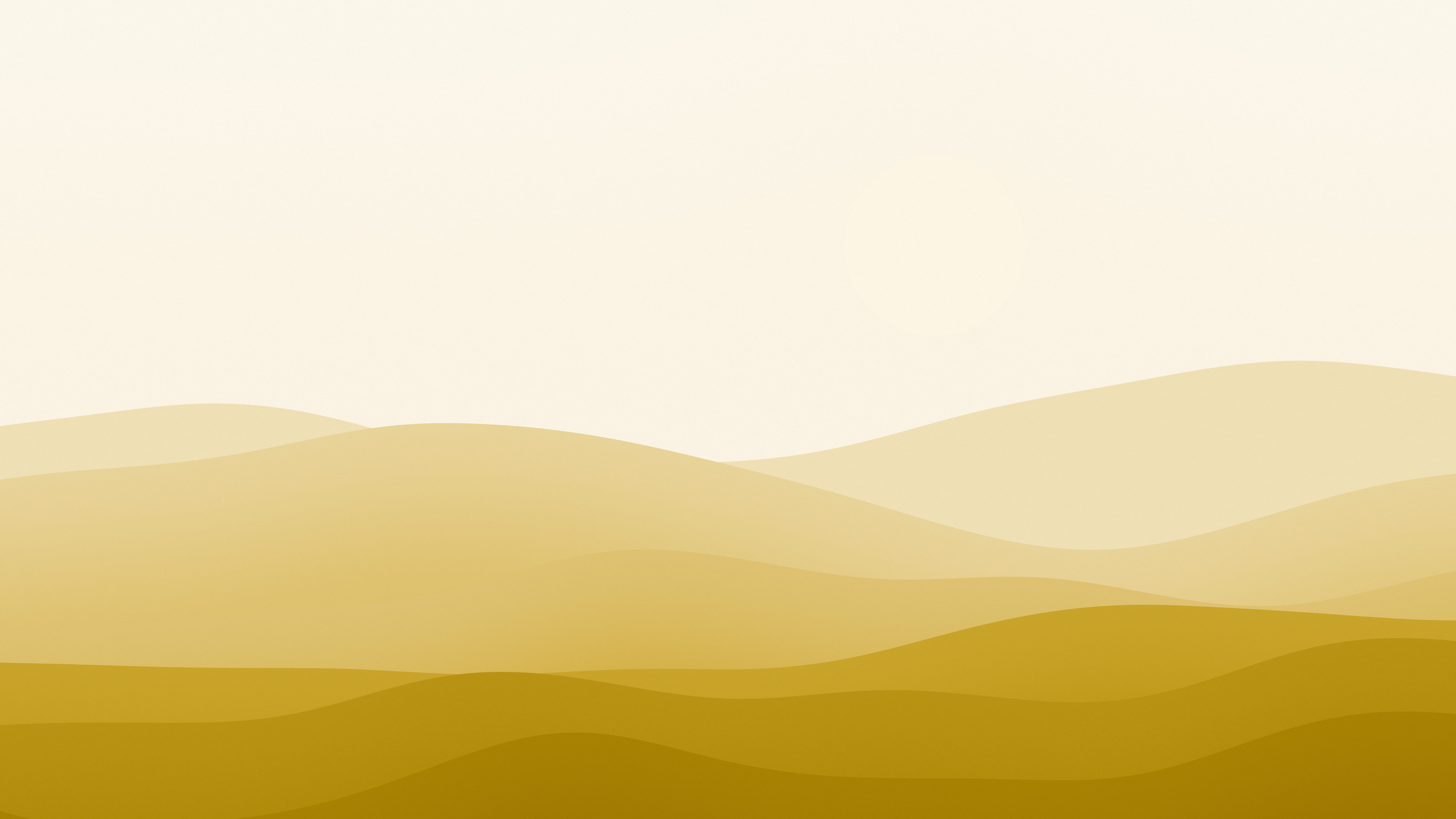 Gold and Cream Minimalist Desert Dunes desktop wallpaper in 4K
