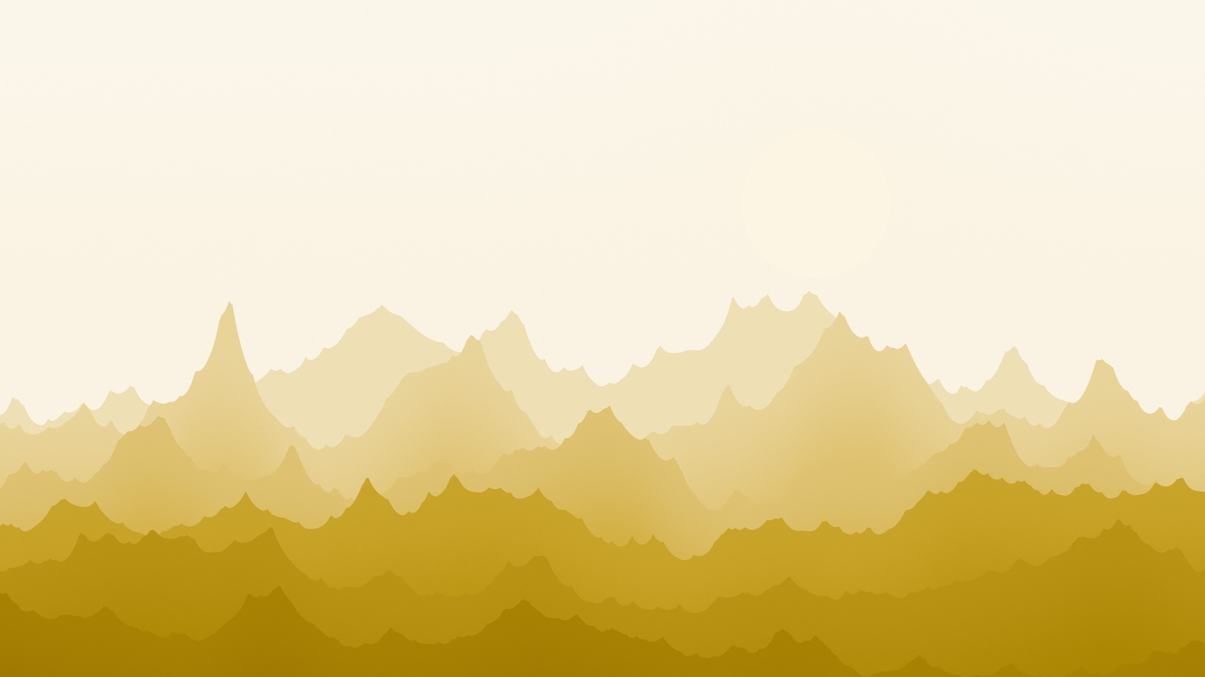 Gold and Cream Minimalist Mountain Landscape desktop wallpaper in 4K