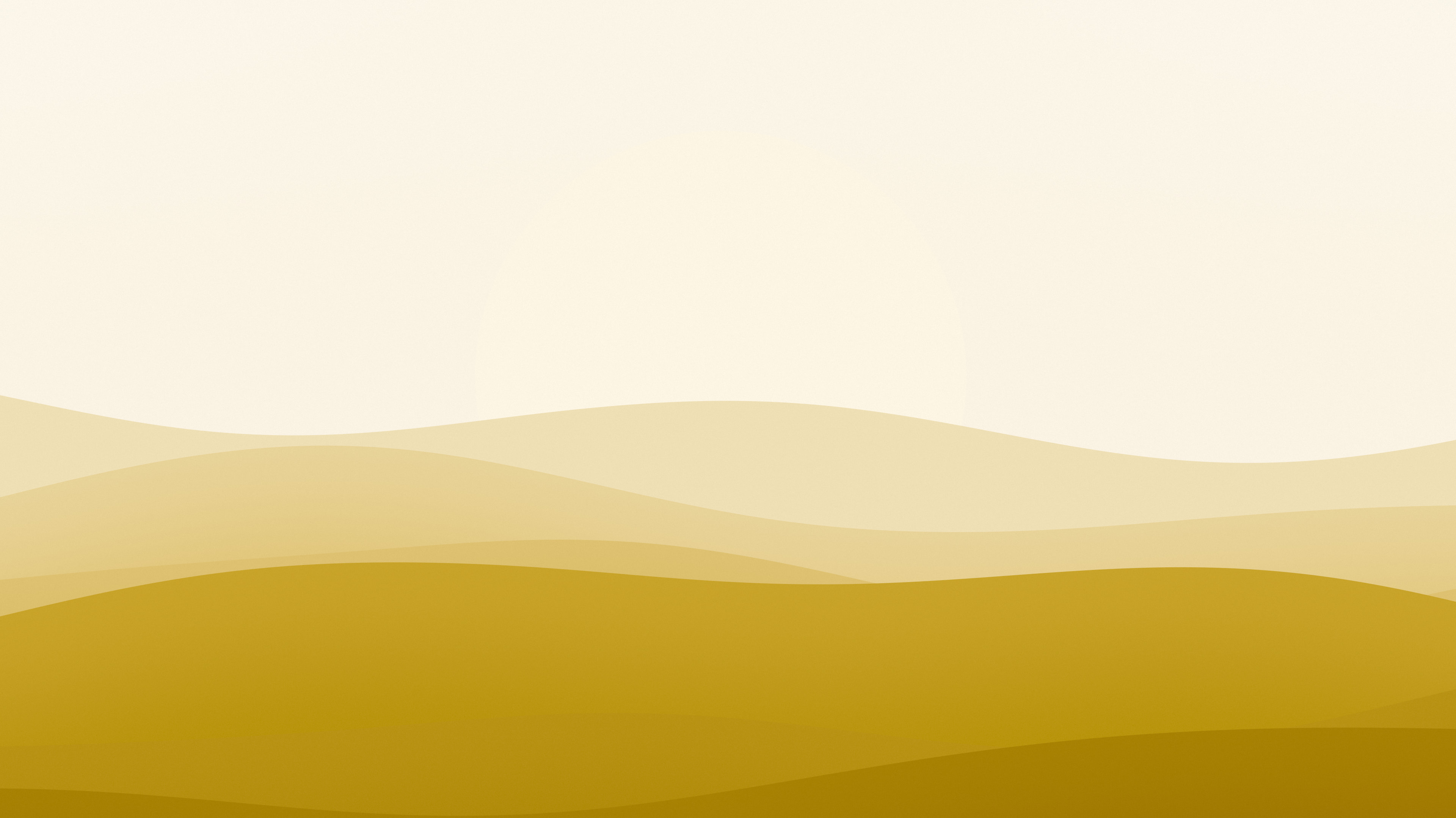 Gold and Cream Minimalist Sunset Hills desktop wallpaper in 4K