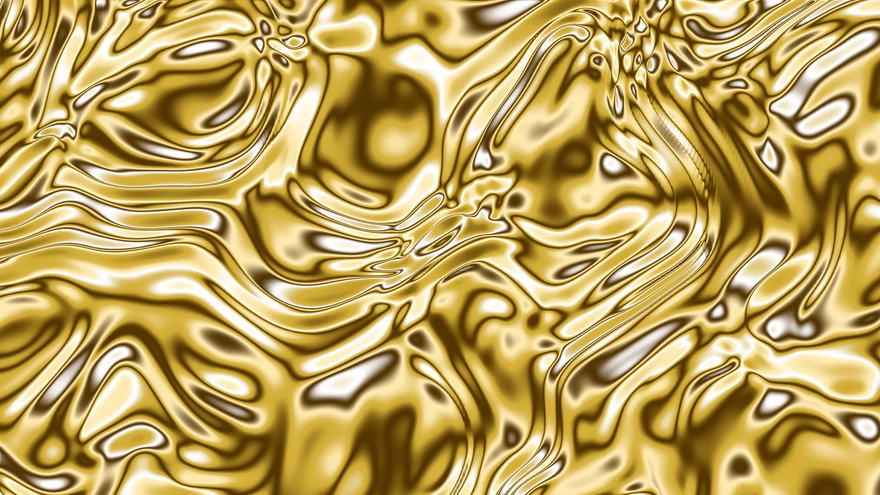 Gold Liquid Chrome desktop wallpaper in 4K