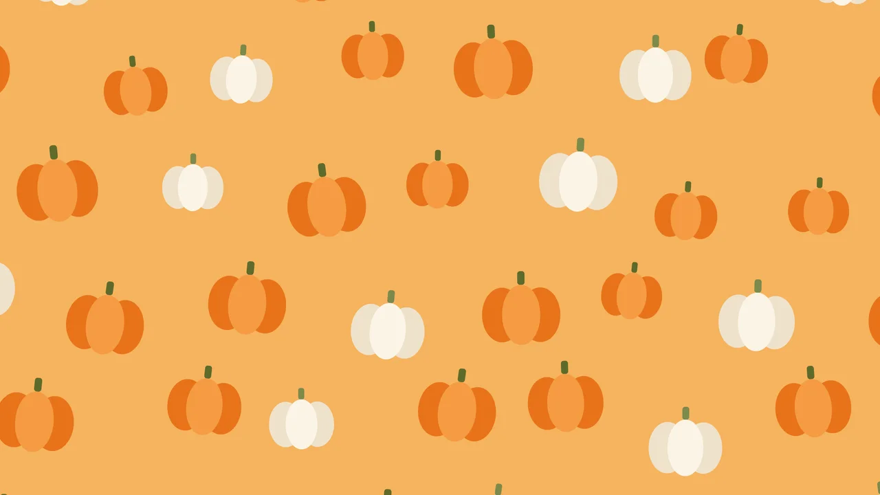 Golden Hour Pumpkin Pattern desktop wallpaper in 4K