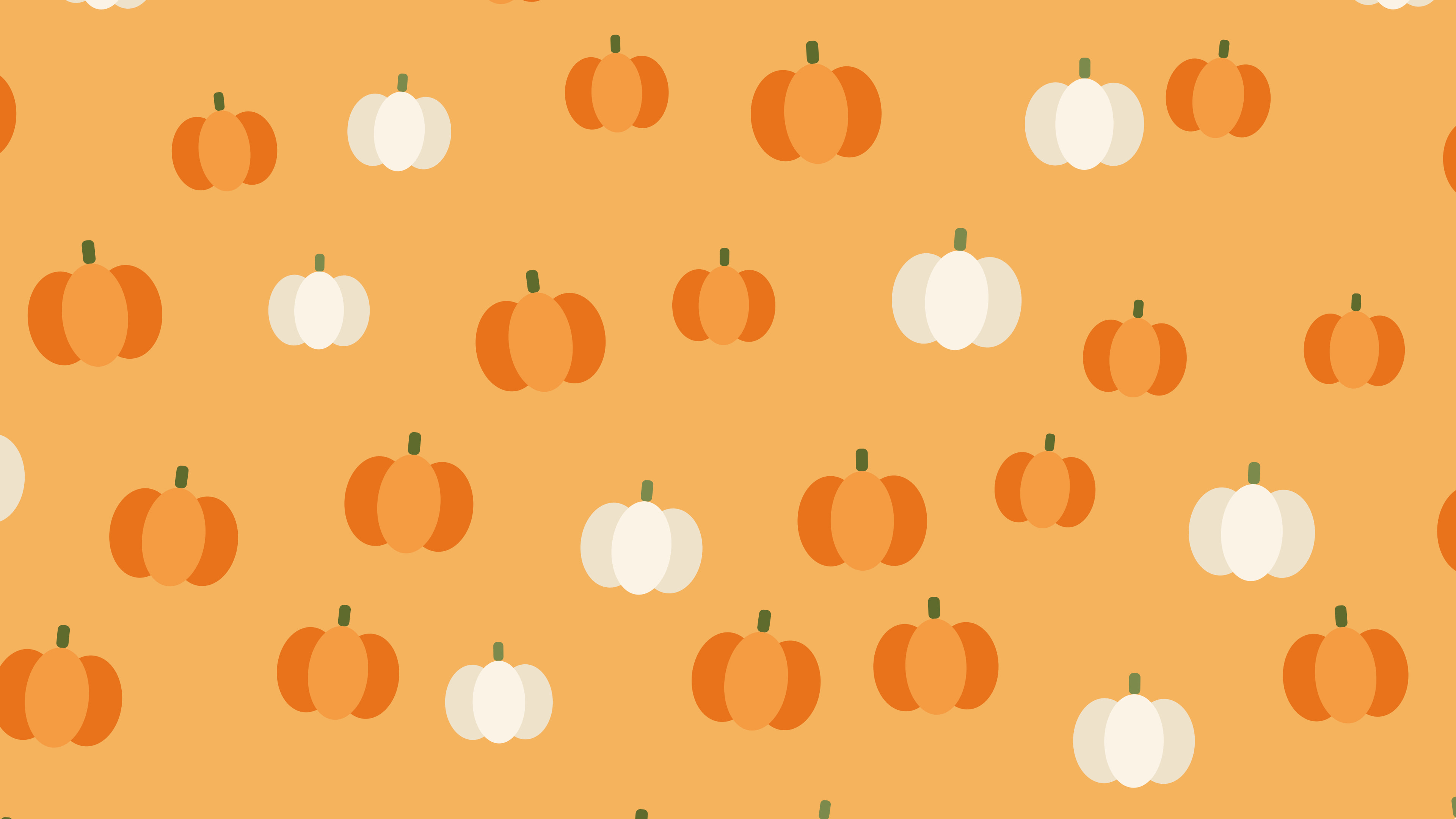 Golden Hour Pumpkin Pattern desktop wallpaper in 4K