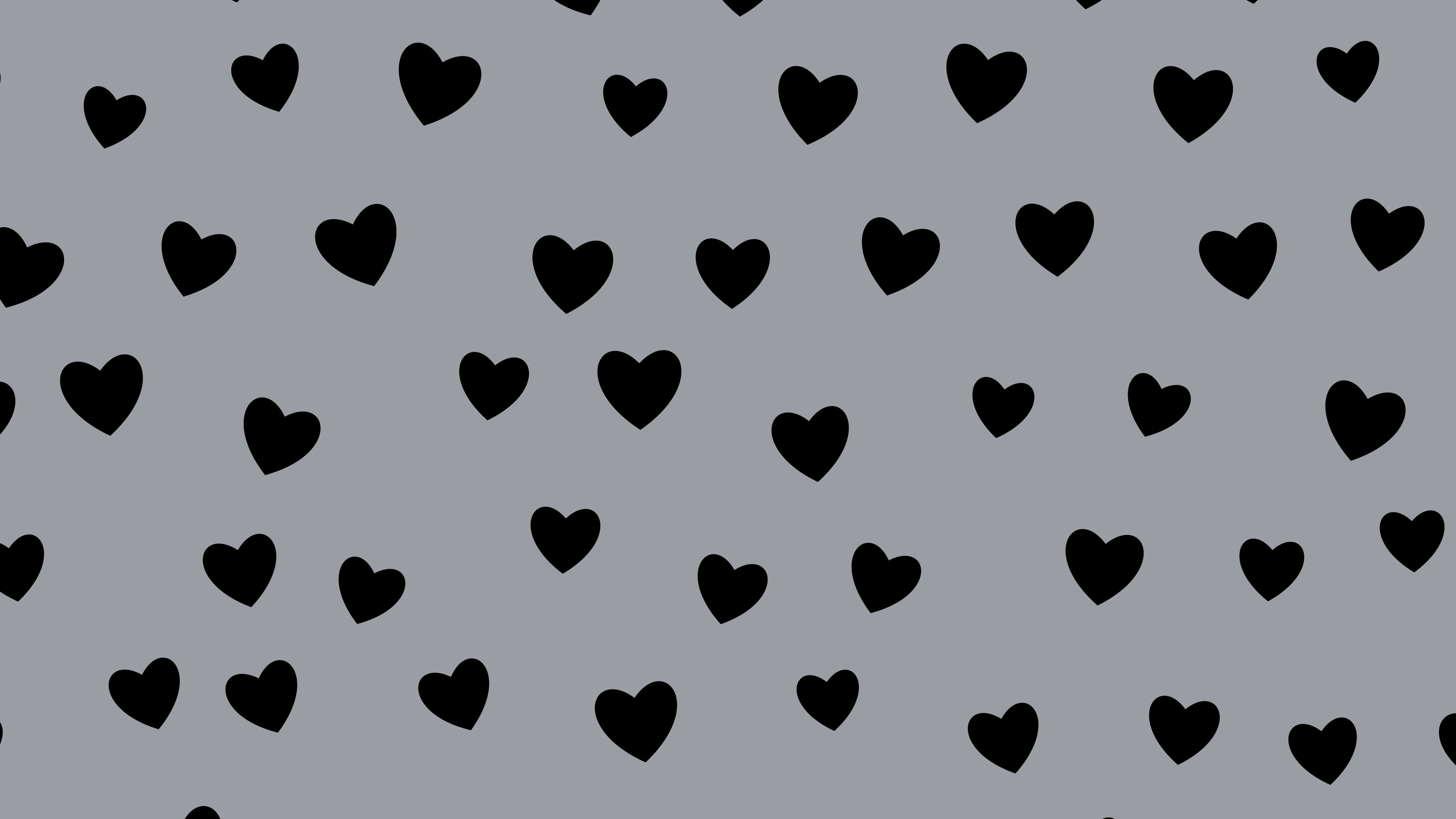 Gray and Black Heart Pattern desktop wallpaper in 4K