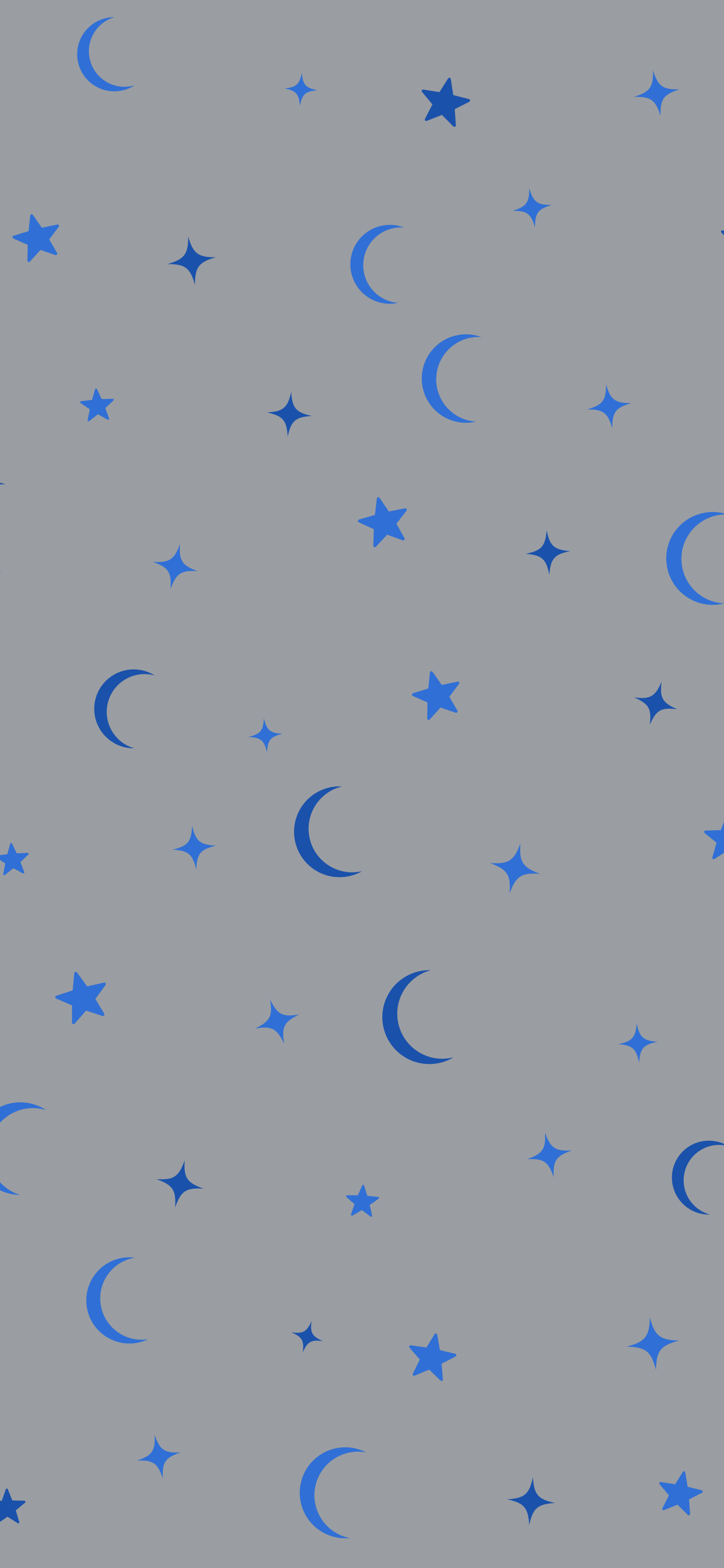 Gray and Blue Moon and Stars Pattern wallpaper for iPhone and Android