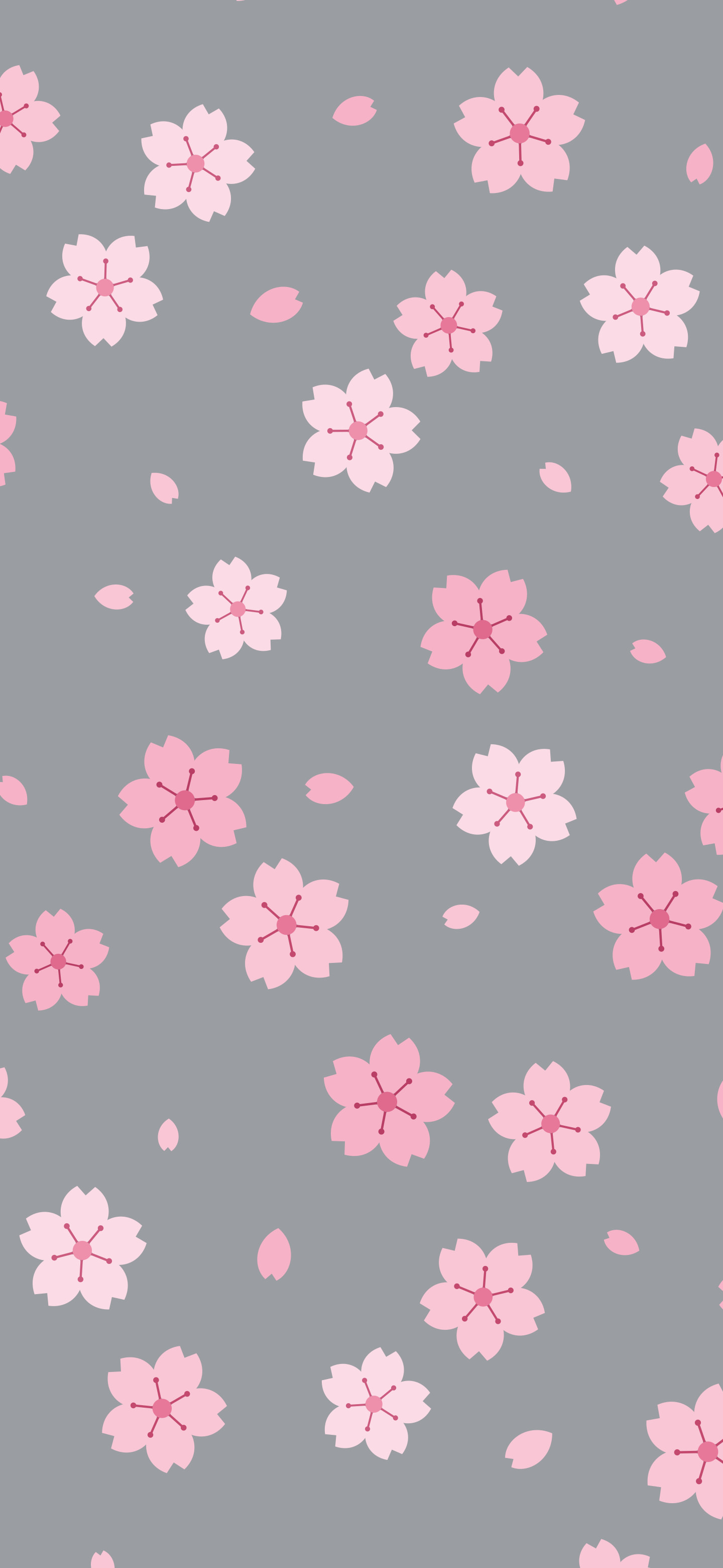 Gray Cherry Blossom Pattern wallpaper for iPhone and Android