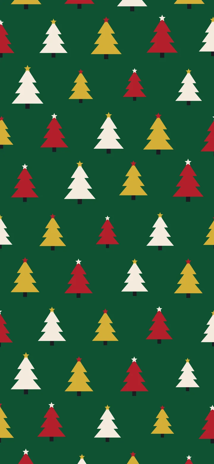 Green Christmas Tree Pattern wallpaper for iPhone and Android
