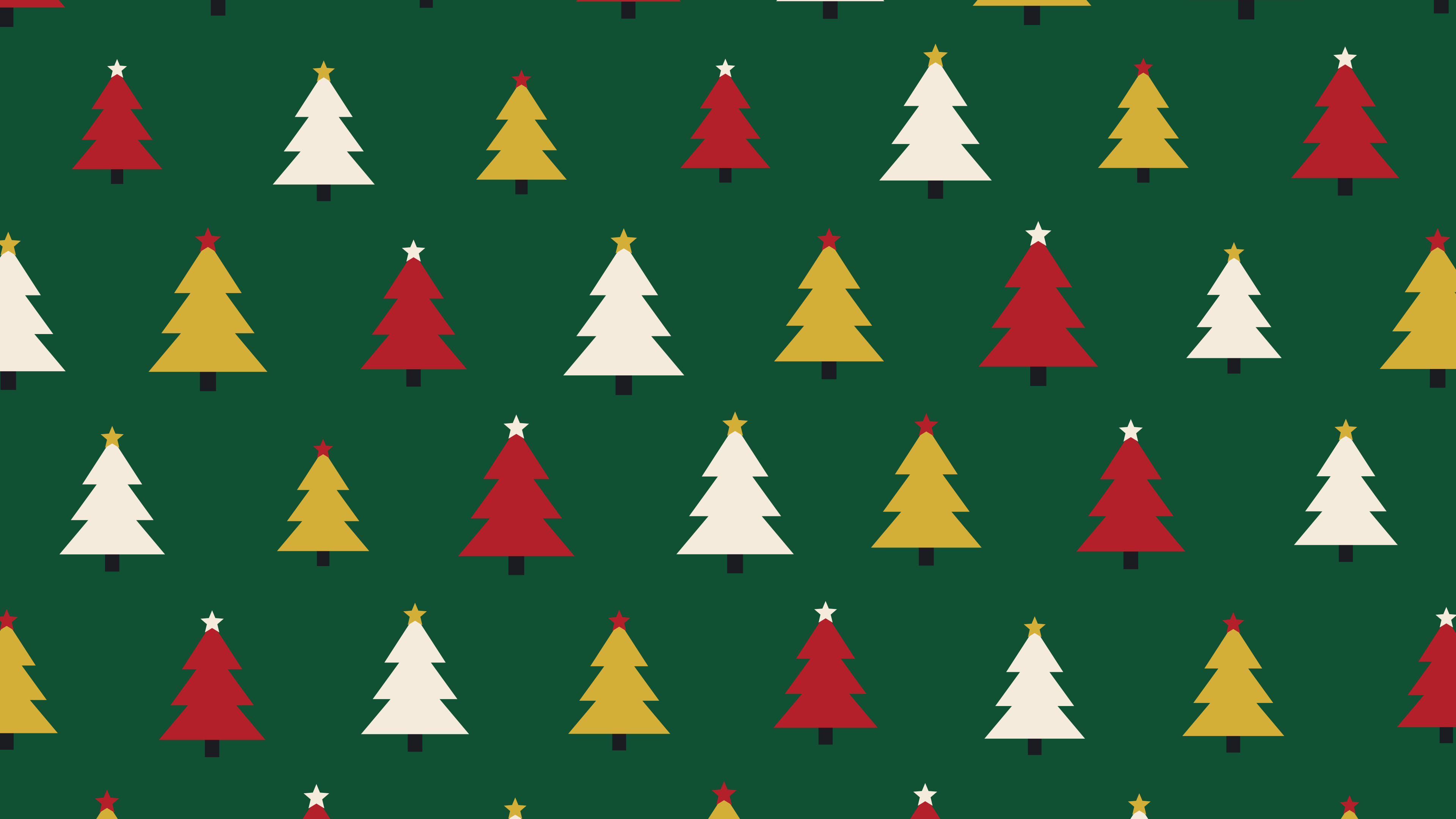 Green Christmas Tree Pattern desktop wallpaper in 4K