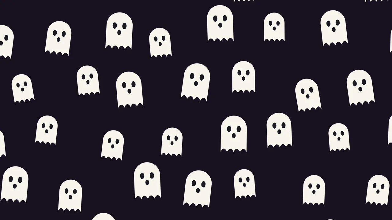 Halloween Cute Ghost Pattern desktop wallpaper in 4K
