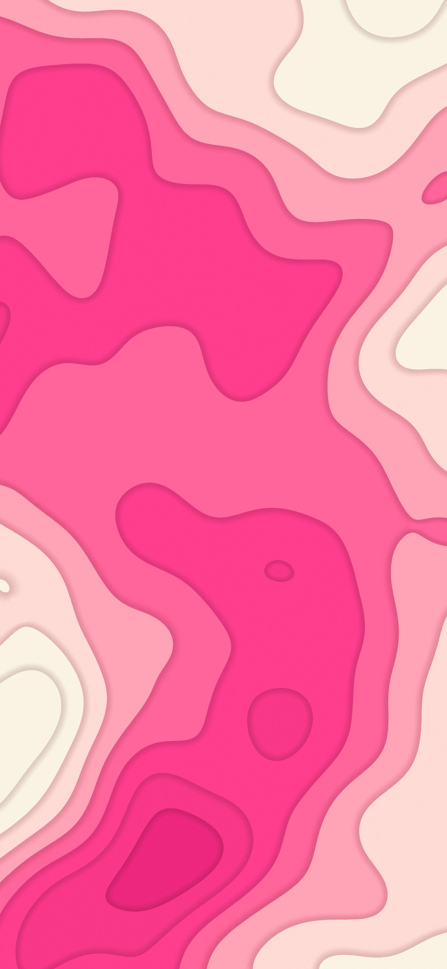 Hot Pink and Cream Layered Topographic wallpaper for iPhone and Android