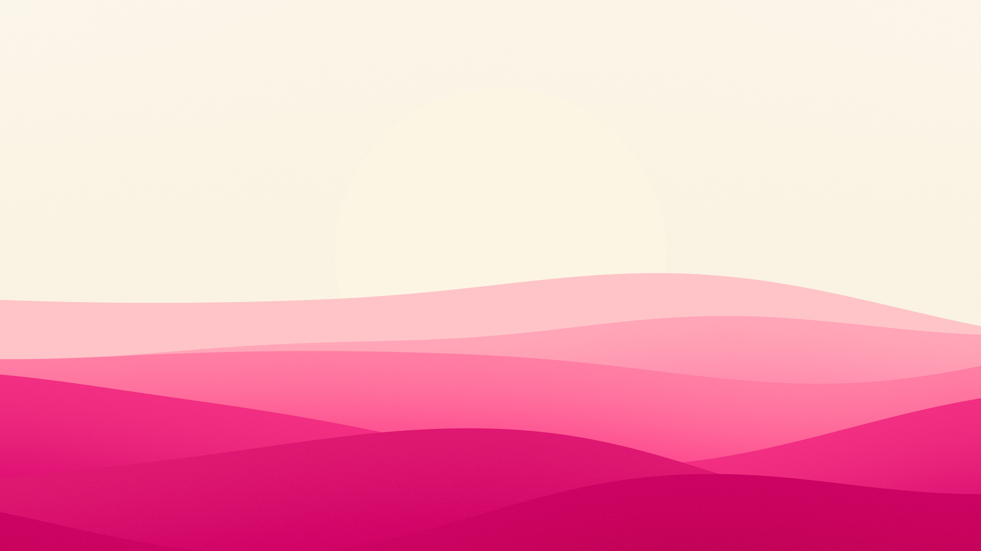 Hot Pink and Cream Minimalist Sunset Hills desktop wallpaper in 4K