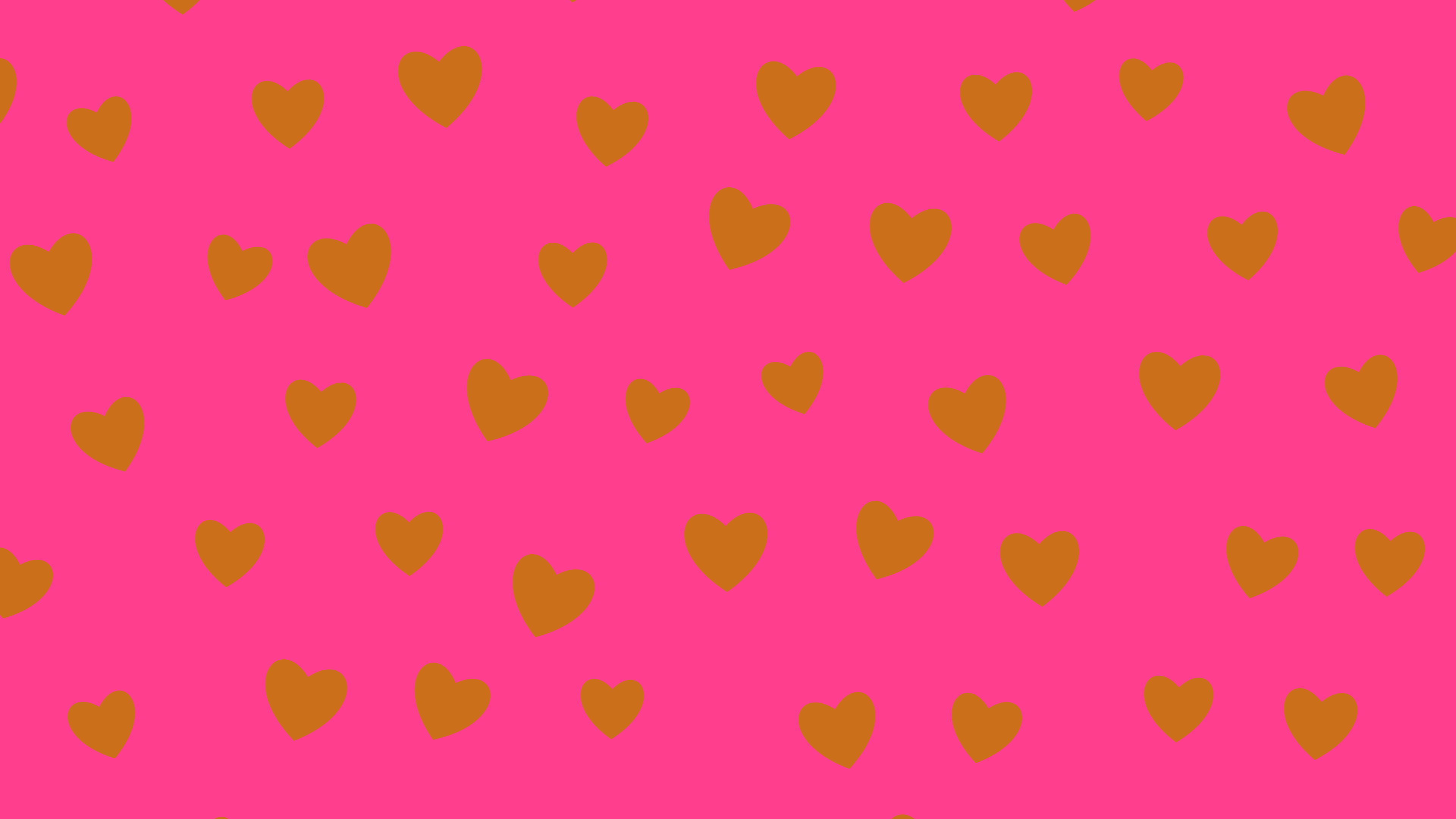 Hot Pink and Orange Heart Pattern desktop wallpaper in 4K