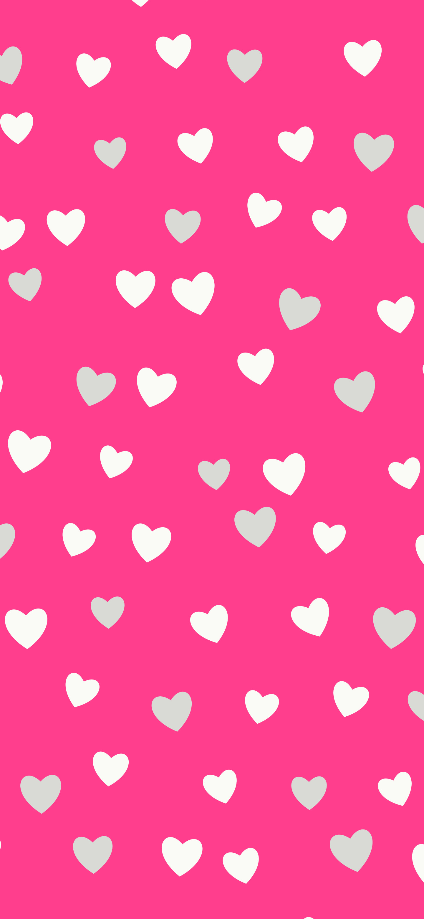 Hot Pink and White Heart Pattern wallpaper for iPhone and Android