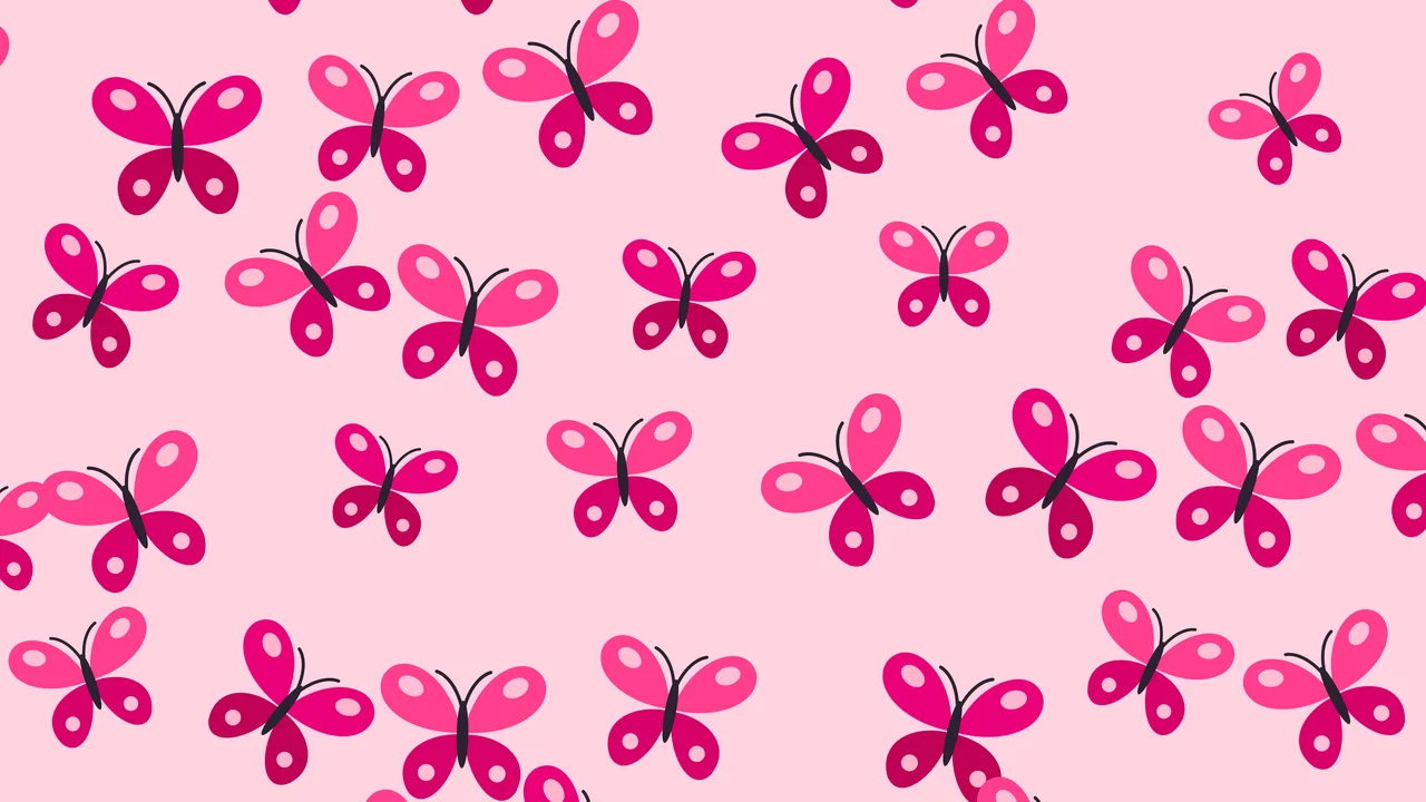 Hot Pink Butterfly Pattern desktop wallpaper in 4K