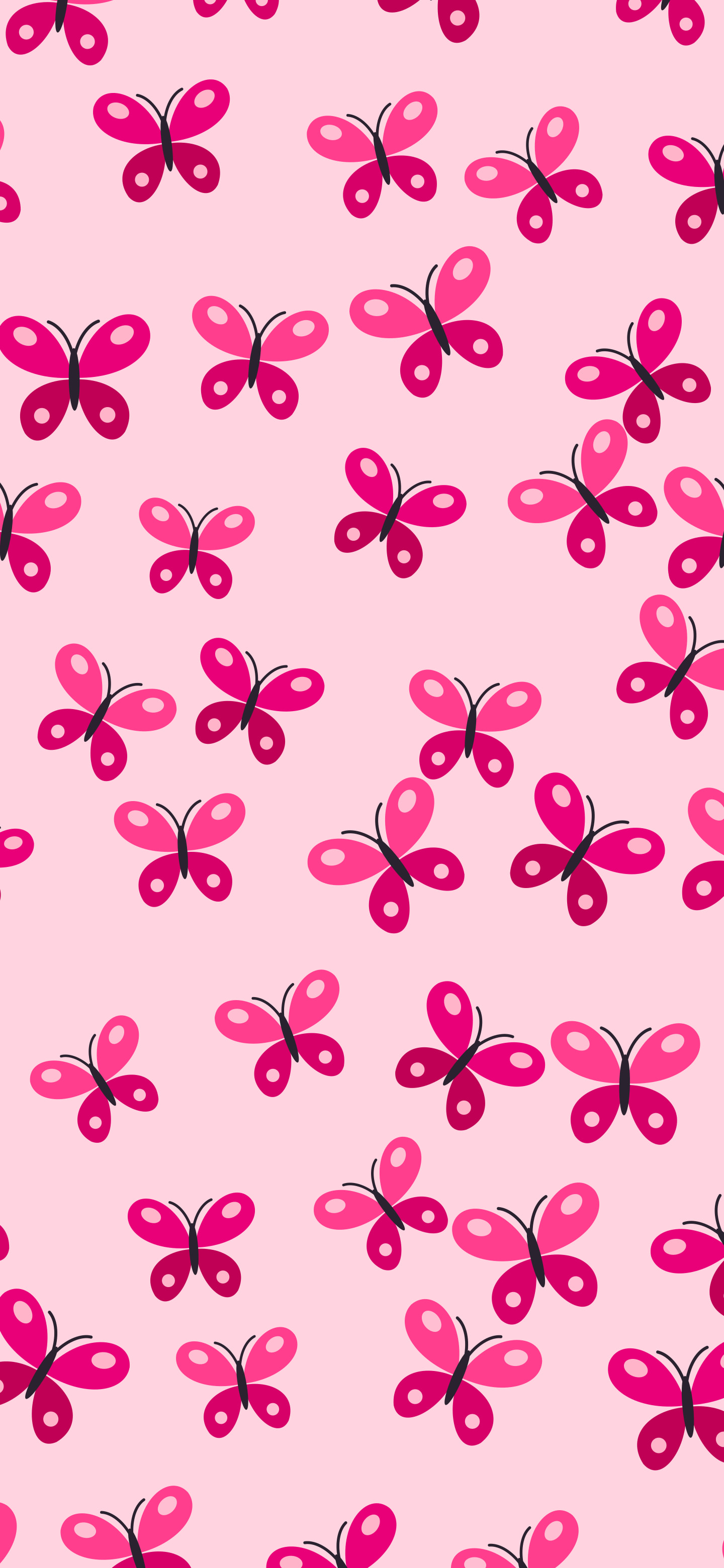 Hot Pink Butterfly Pattern wallpaper for iPhone and Android