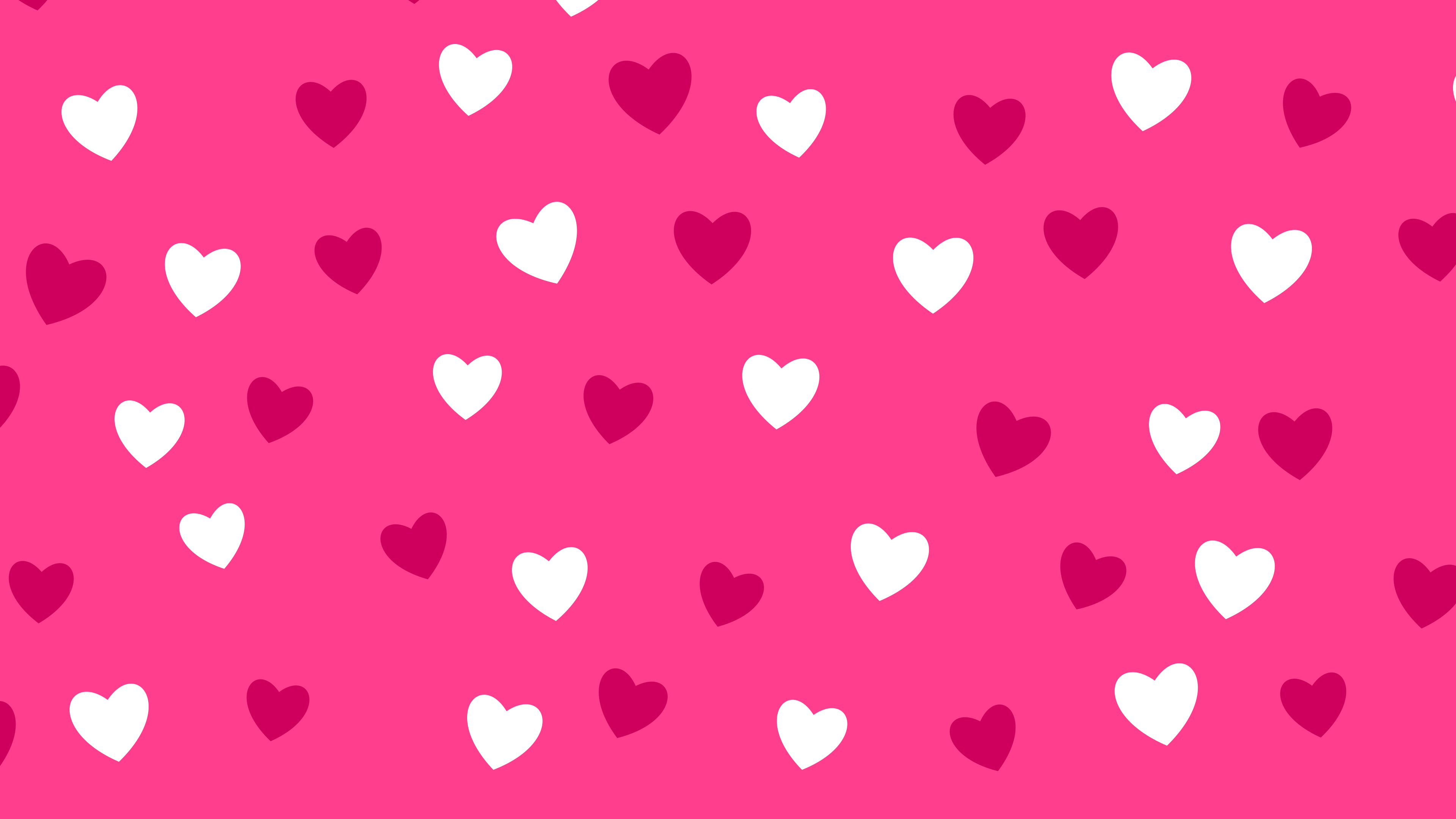 Hot Pink Heart Pattern desktop wallpaper in 4K