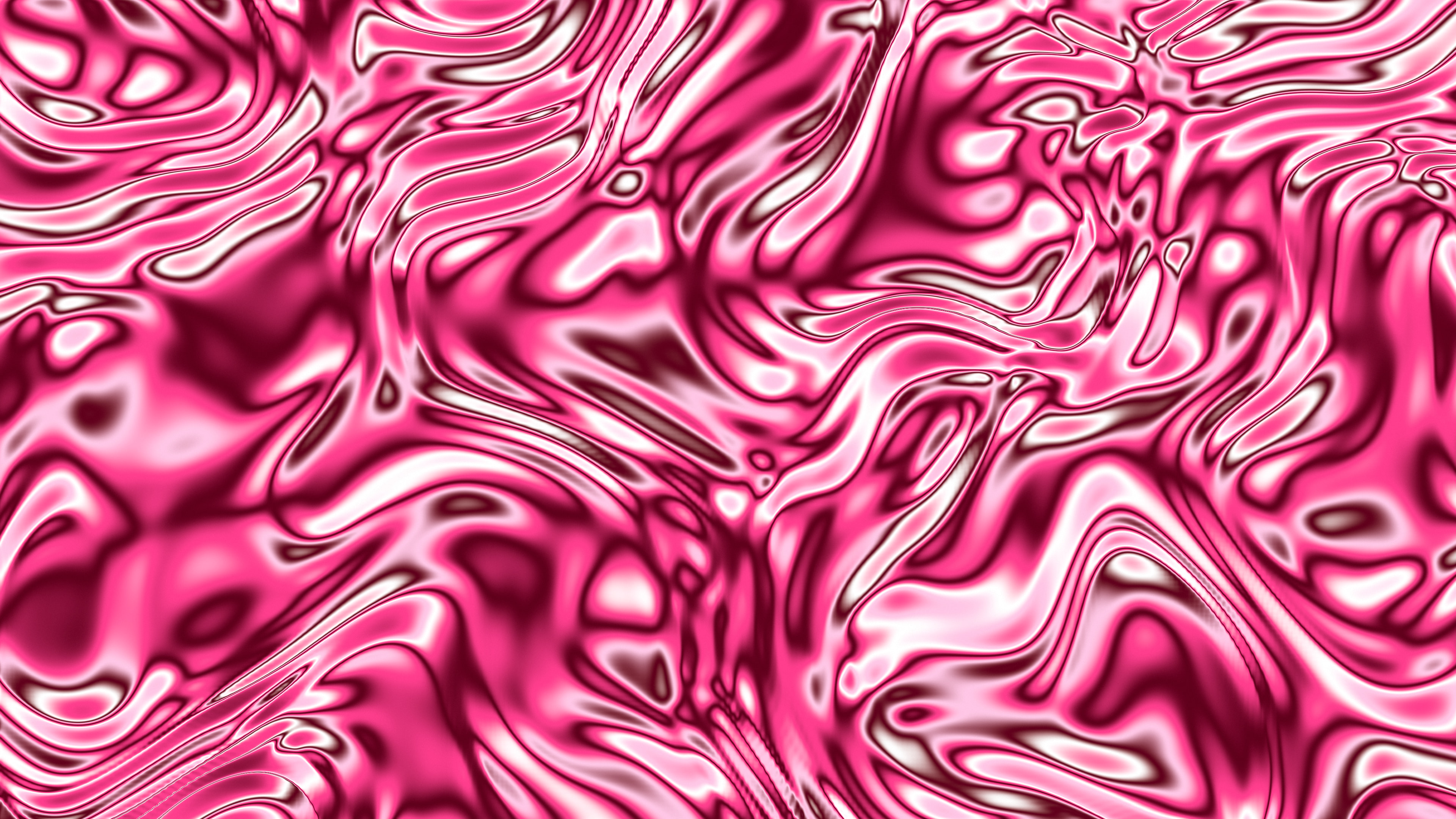 Hot Pink Liquid Chrome desktop wallpaper in 4K