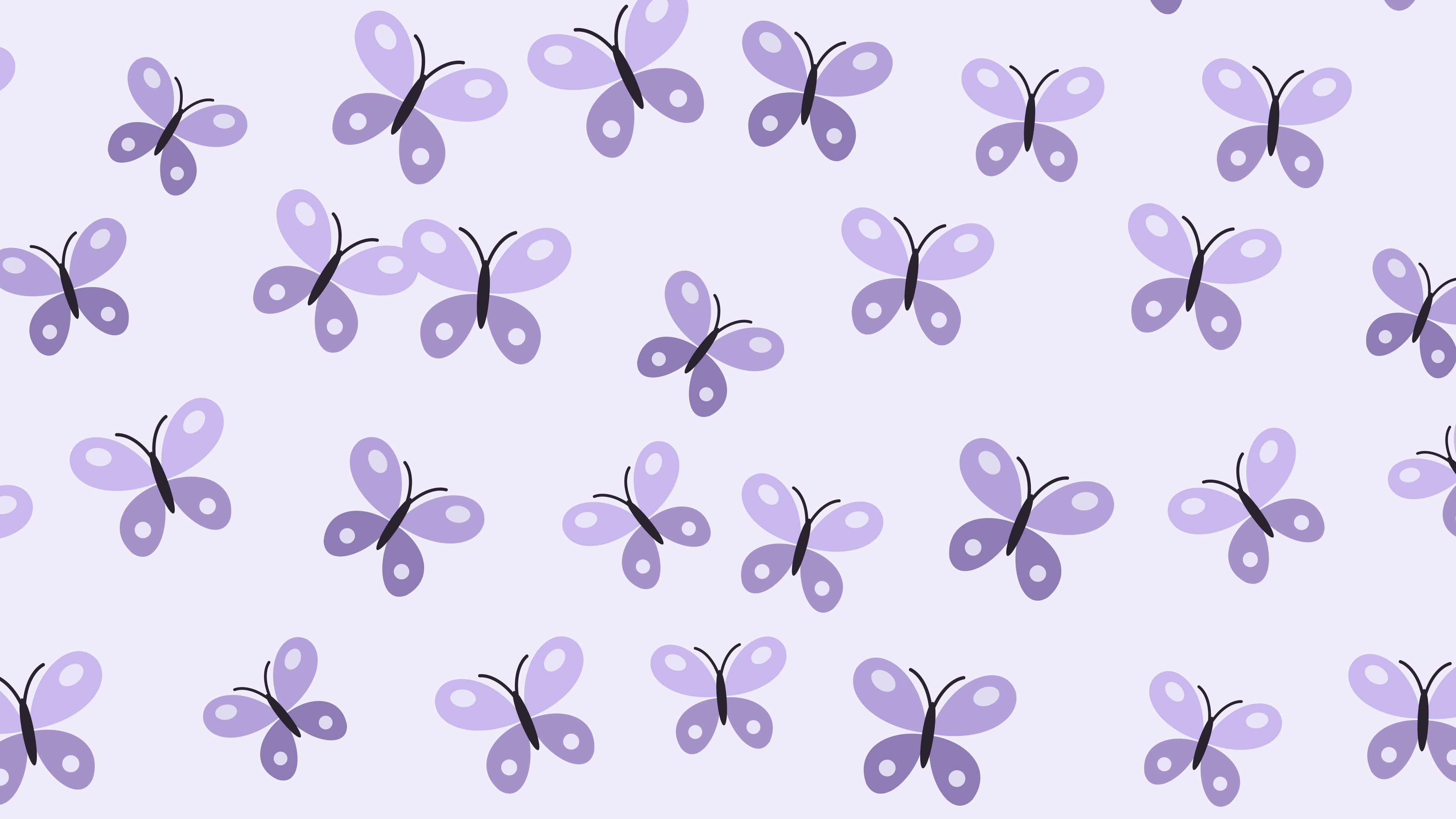 Lavender Butterfly Pattern desktop wallpaper in 4K
