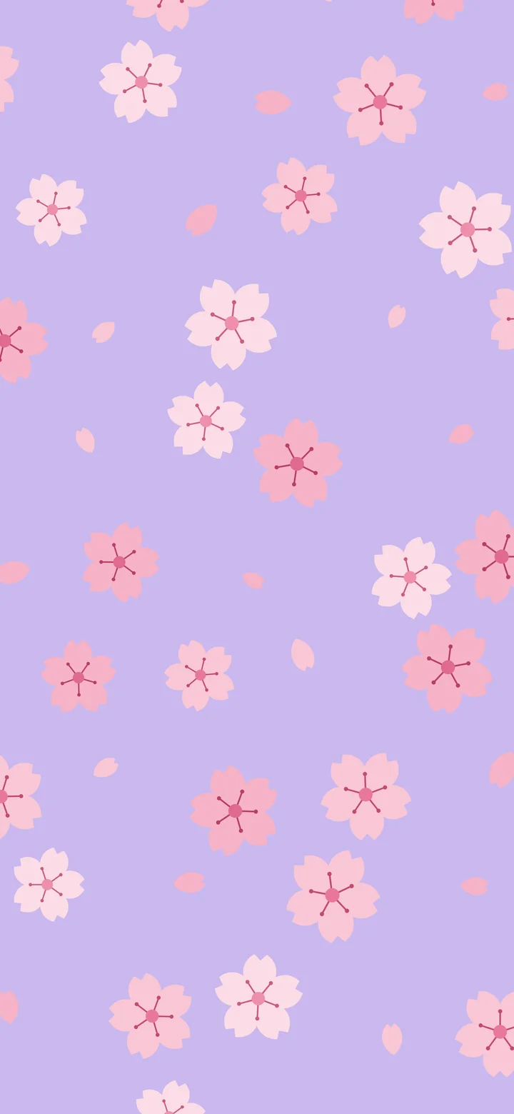 Lavender Cherry Blossom Pattern wallpaper for iPhone and Android