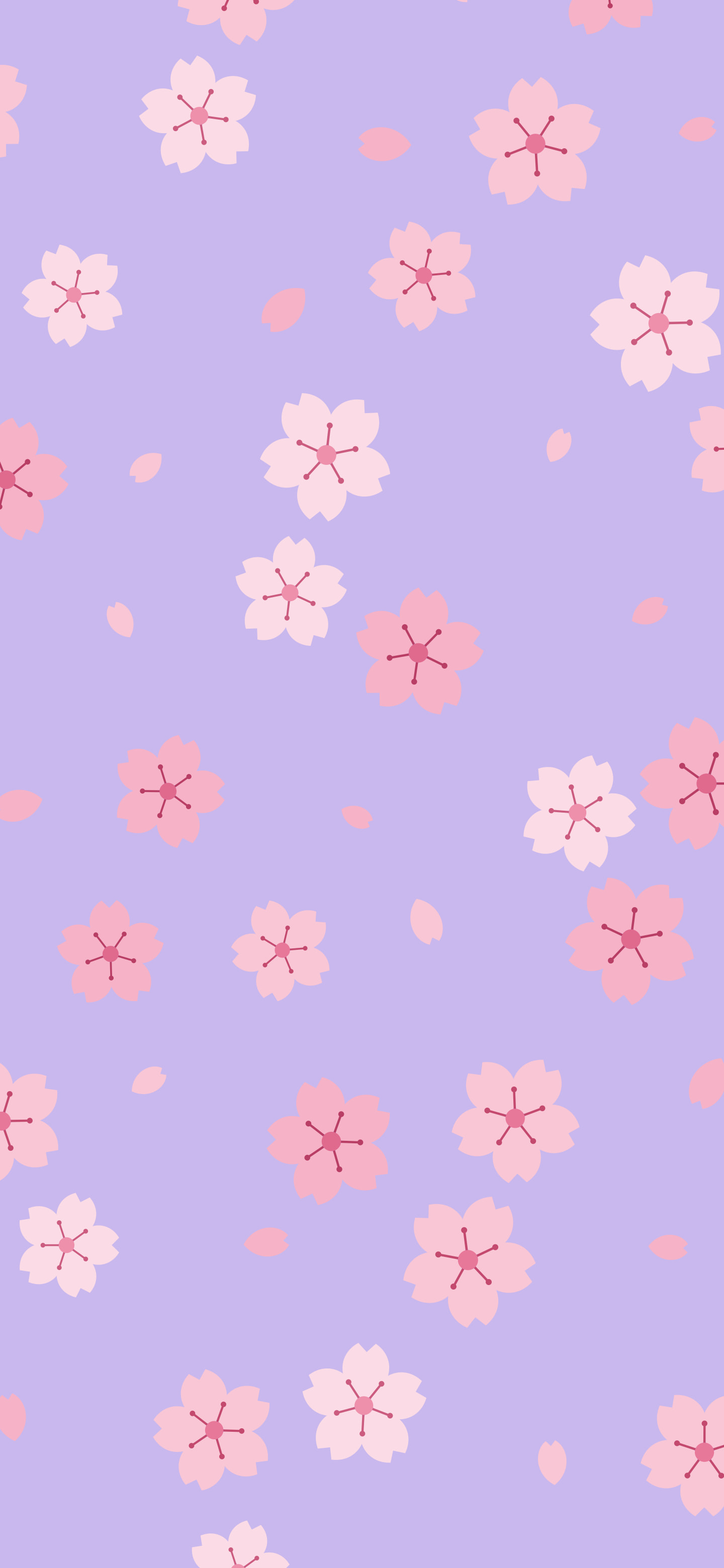 Lavender Cherry Blossom Pattern wallpaper for iPhone and Android