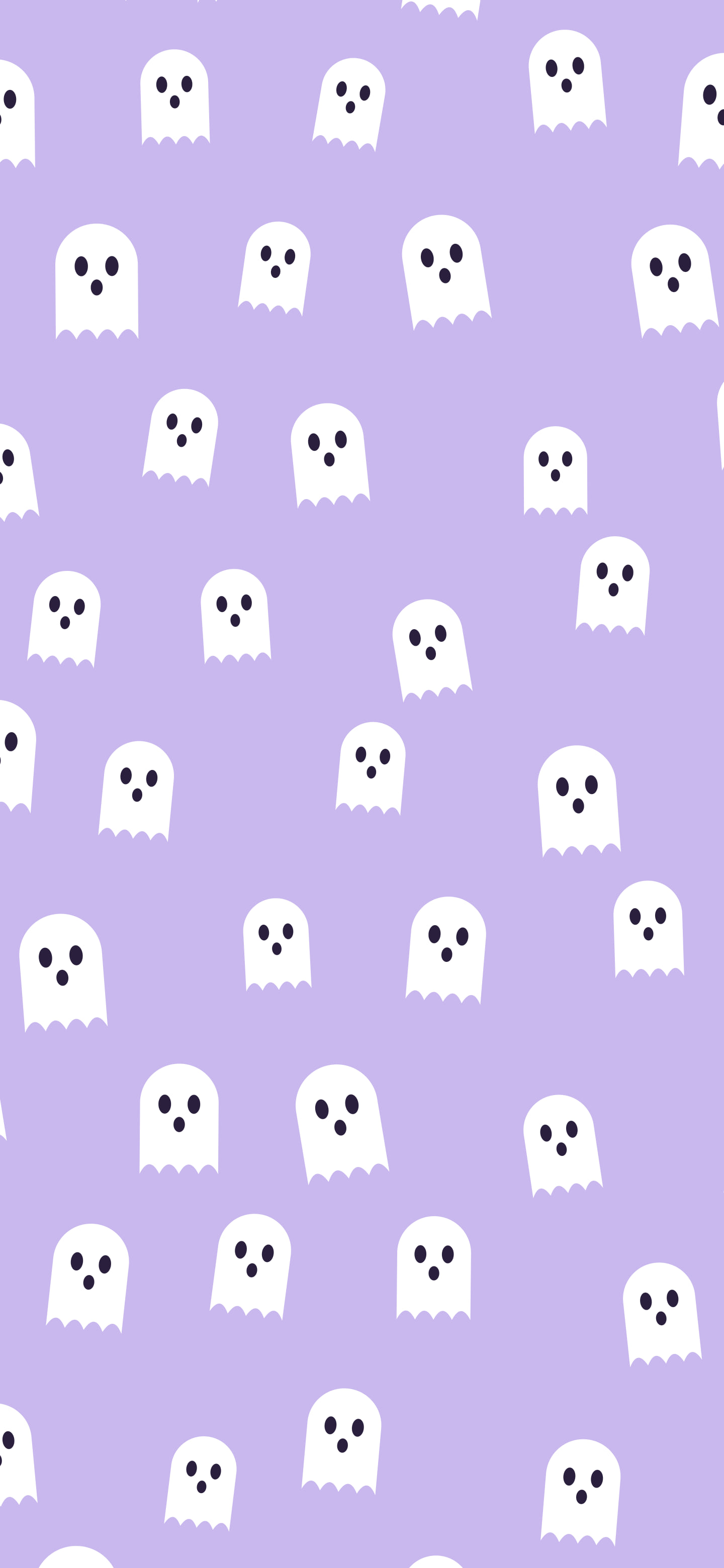 Lavender Cute Ghost Pattern wallpaper for iPhone and Android