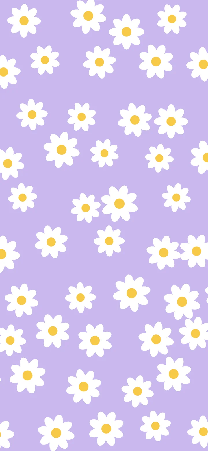 Lavender Daisy Flower Pattern wallpaper for iPhone and Android