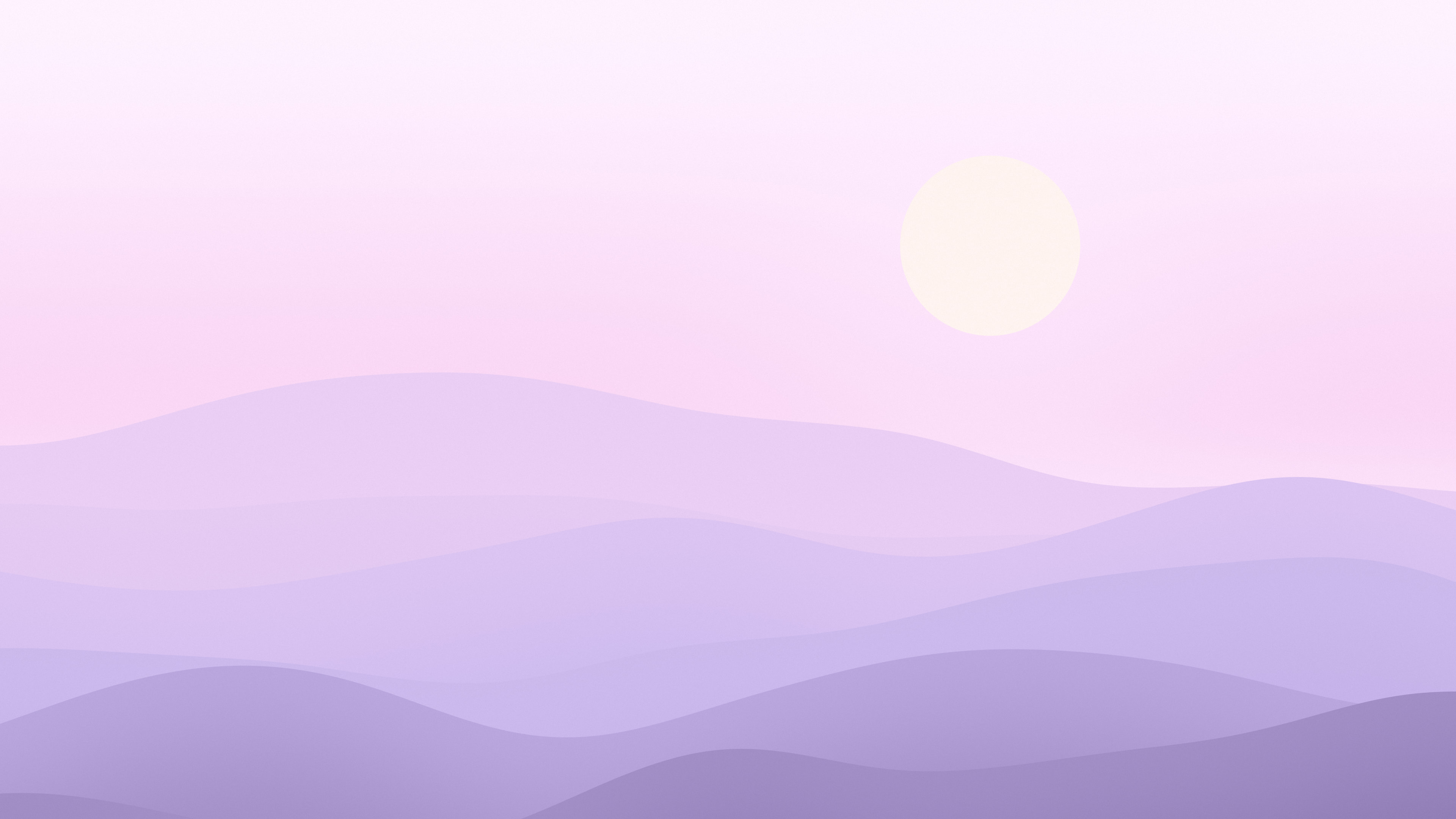Lavender Minimalist Desert Dunes desktop wallpaper in 4K