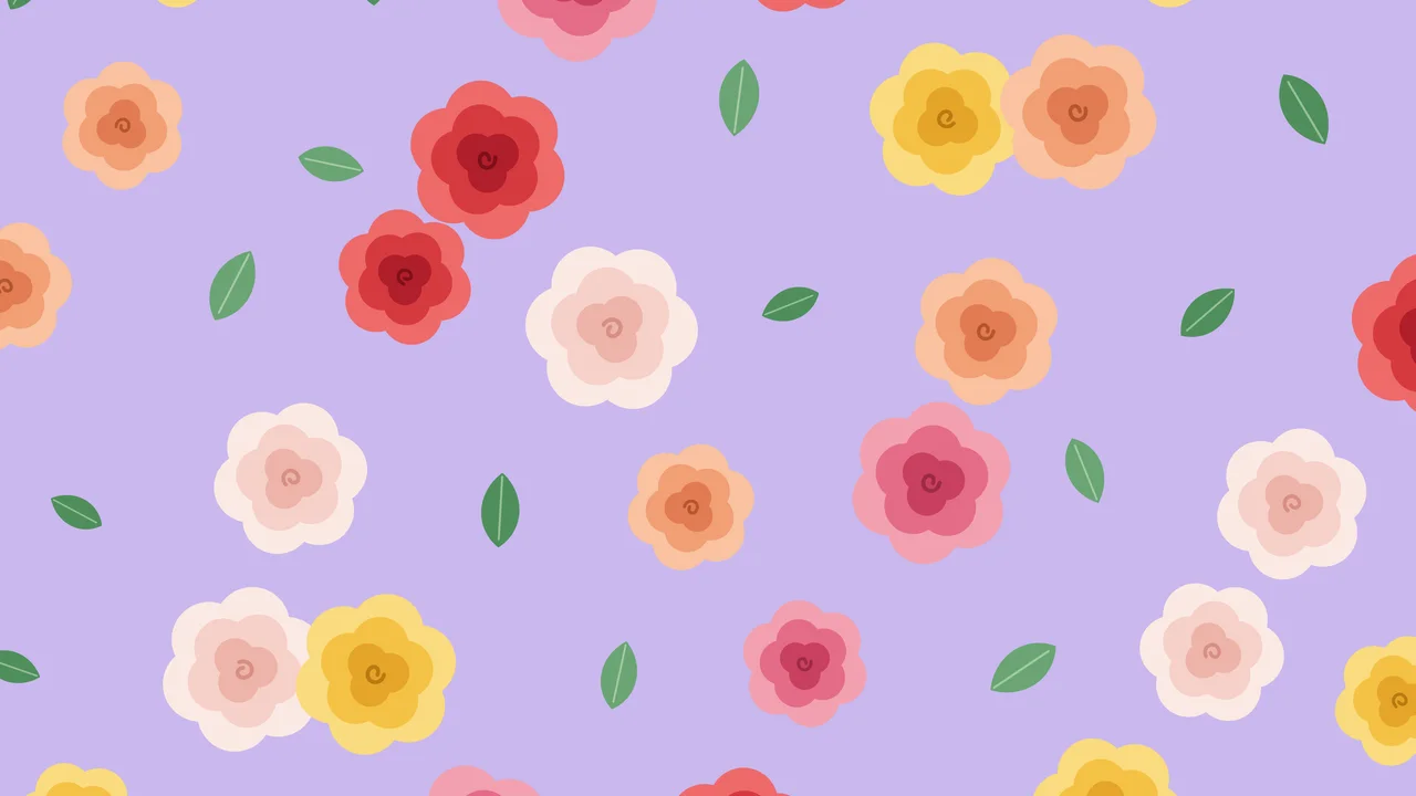 Lavender Rose Pattern desktop wallpaper in 4K