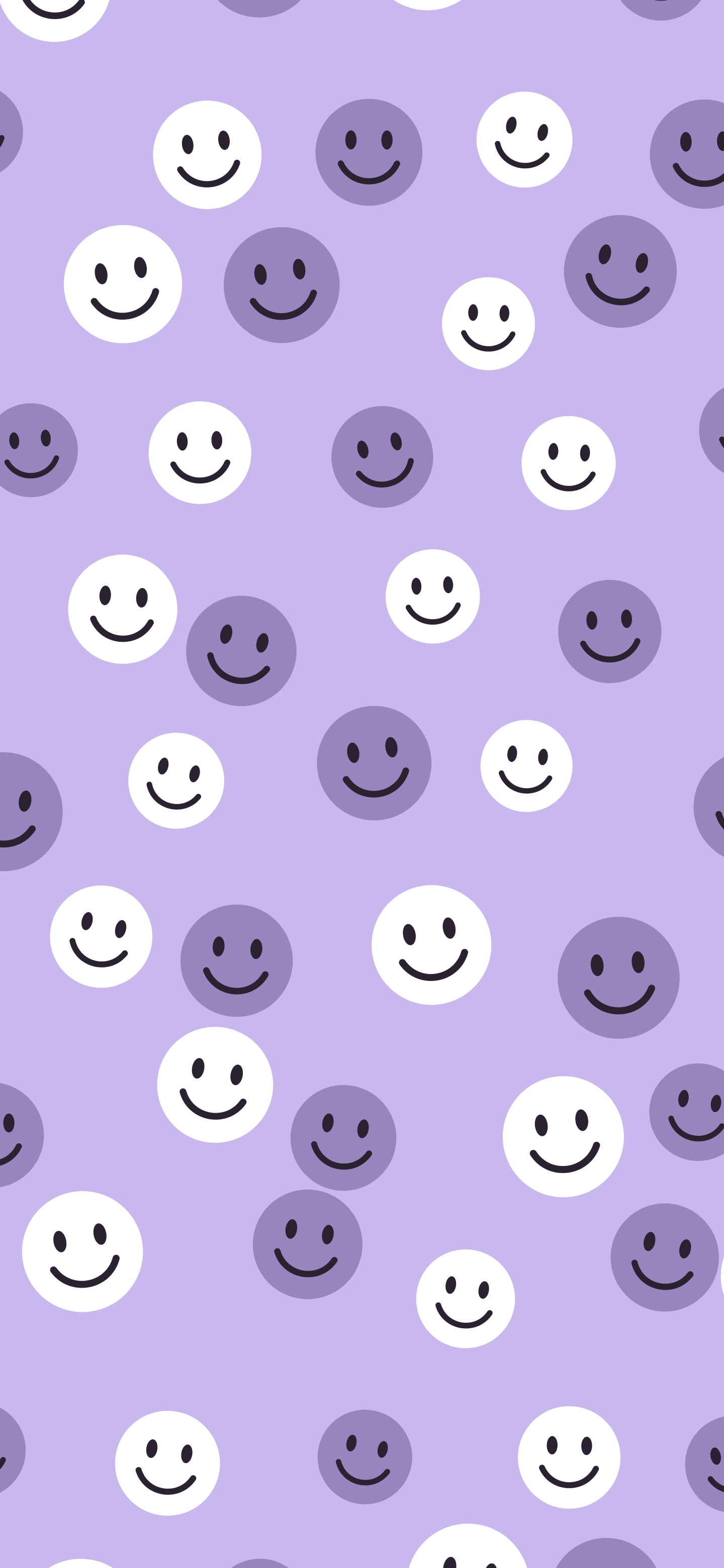Lavender Smiley Face Pattern wallpaper for iPhone and Android