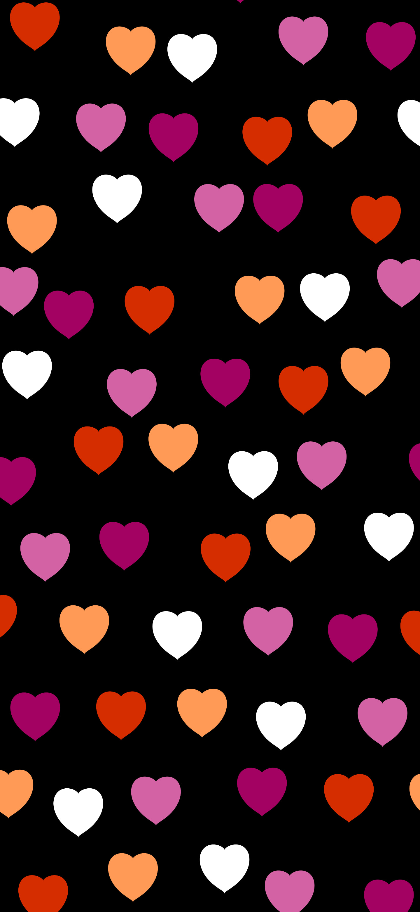 Lesbian Pride Heart Pattern wallpaper for iPhone and Android