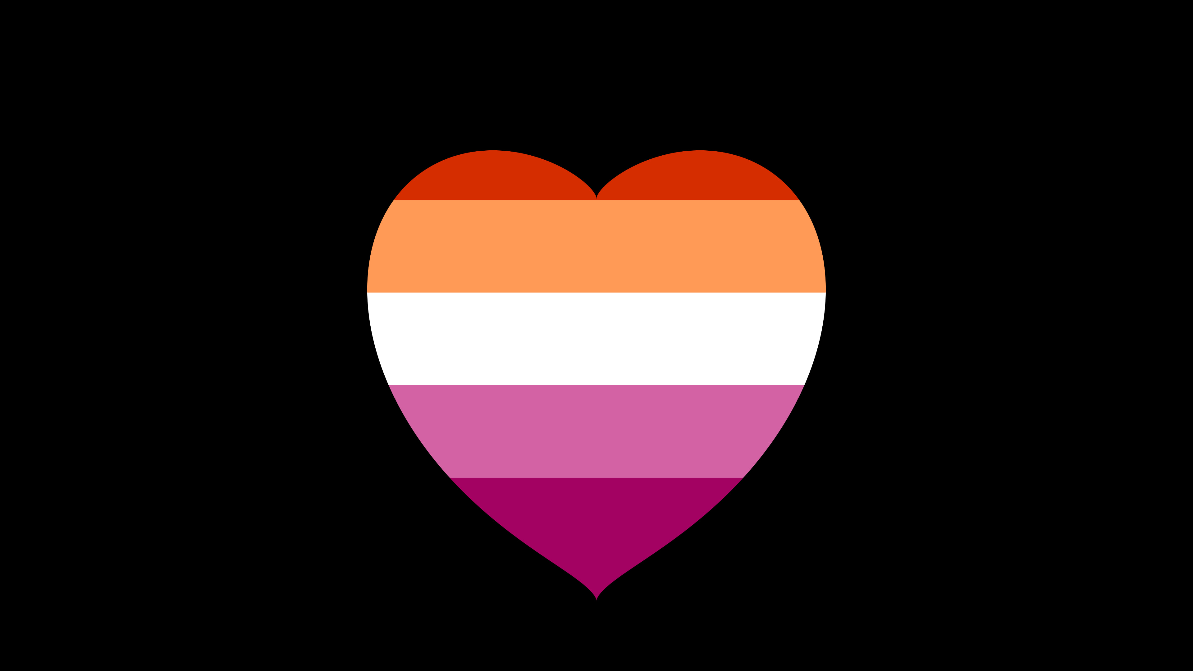 Lesbian Pride Heart desktop wallpaper in 4K