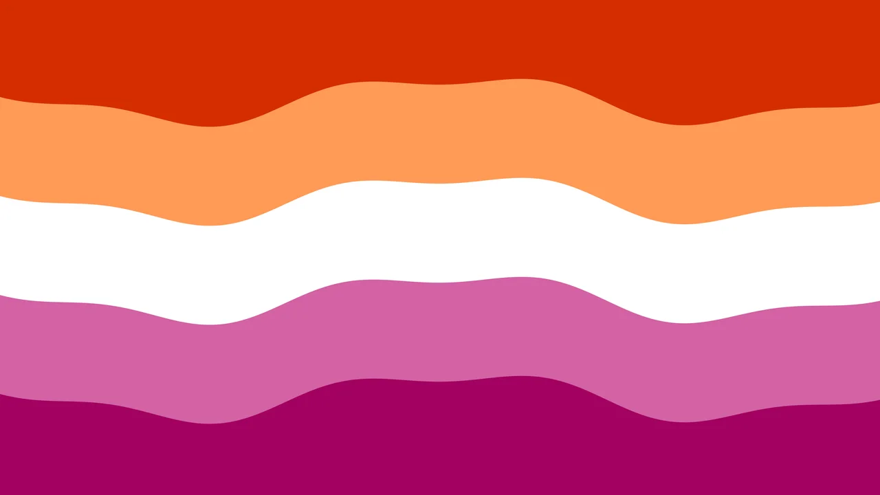 Lesbian Wavy Pride Flag desktop wallpaper in 4K