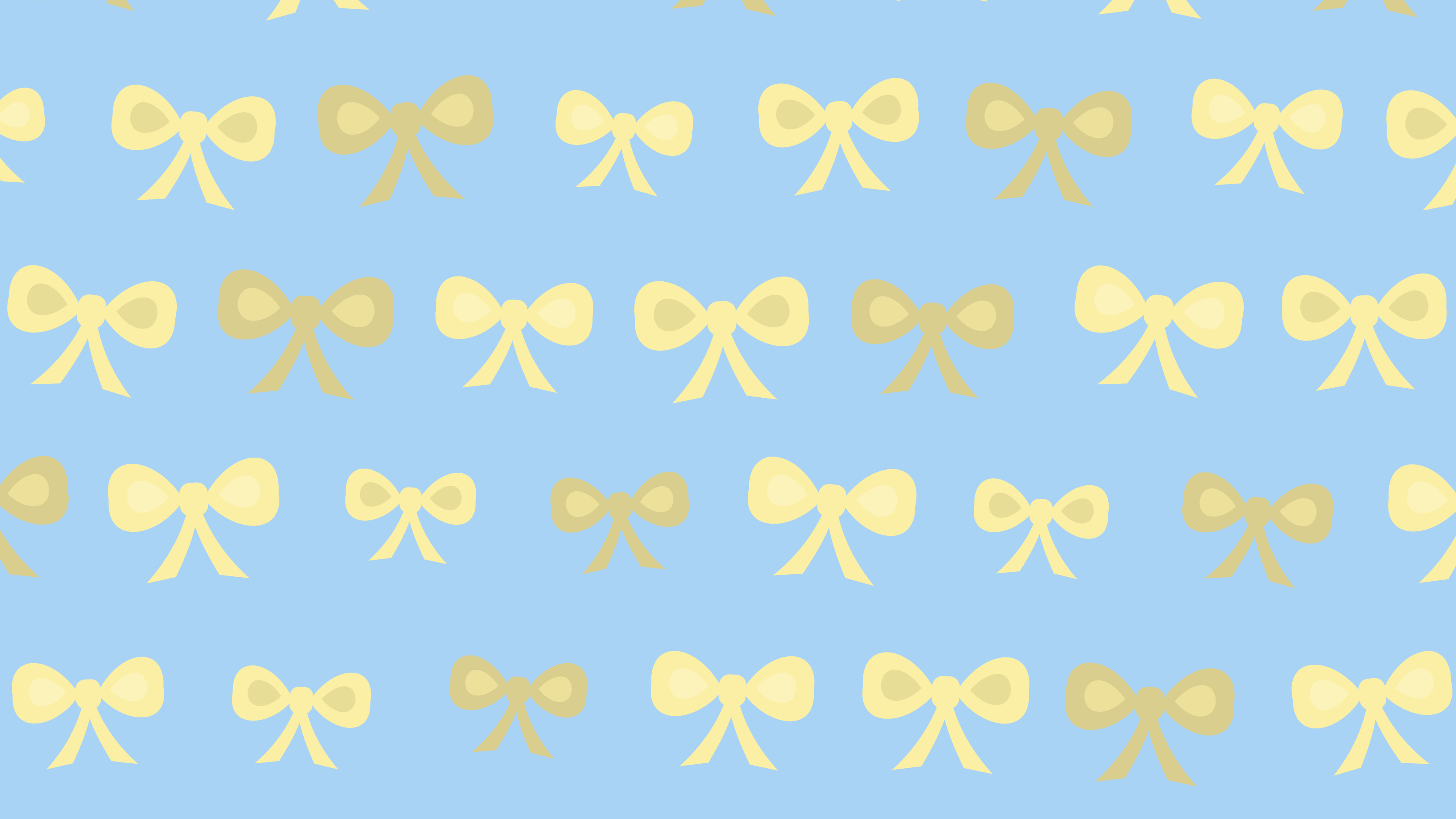 Light Blue and Pastel Yellow Bow Pattern desktop wallpaper in 4K
