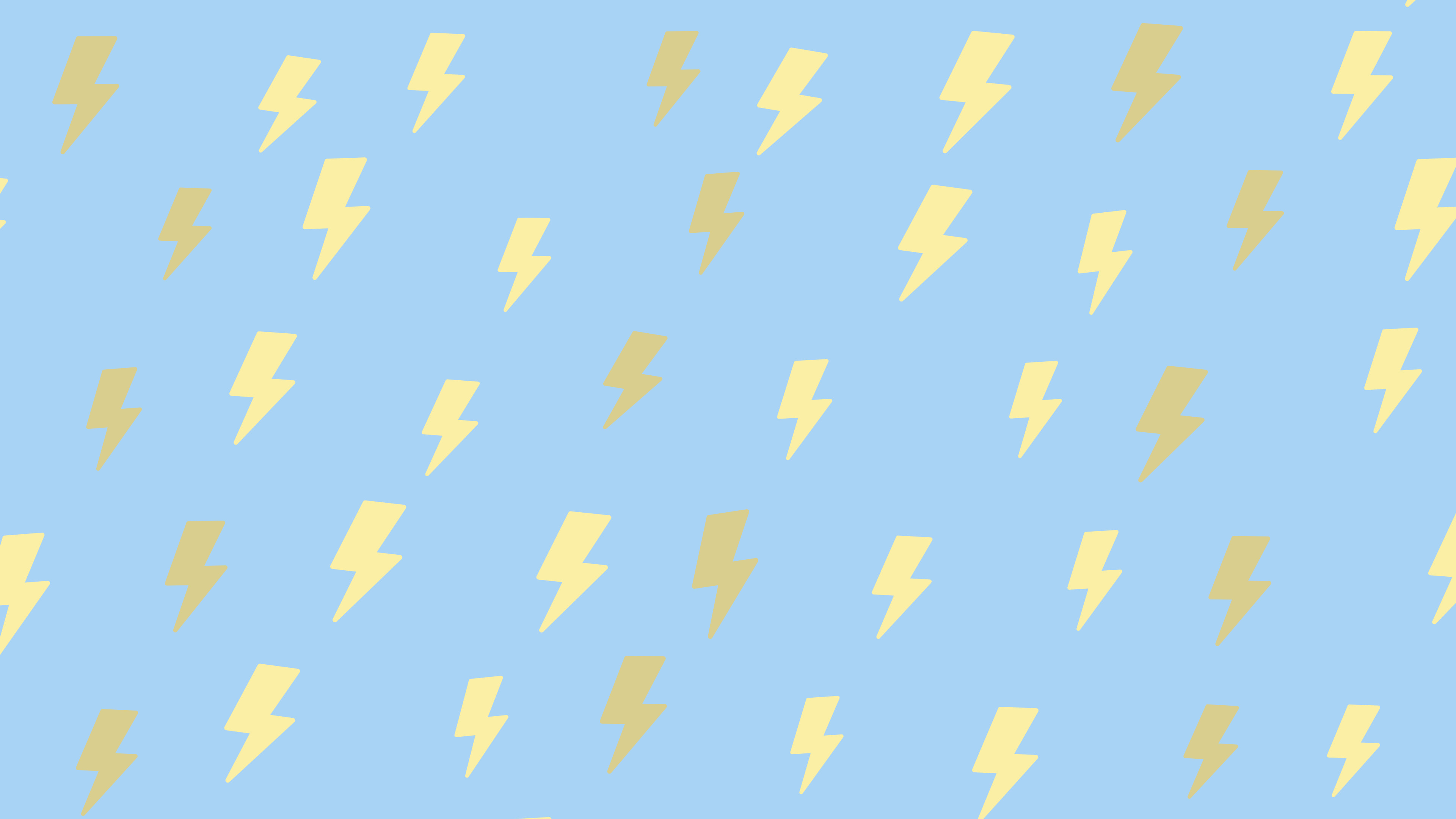 Light Blue and Pastel Yellow Lightning Bolt Pattern desktop wallpaper in 4K