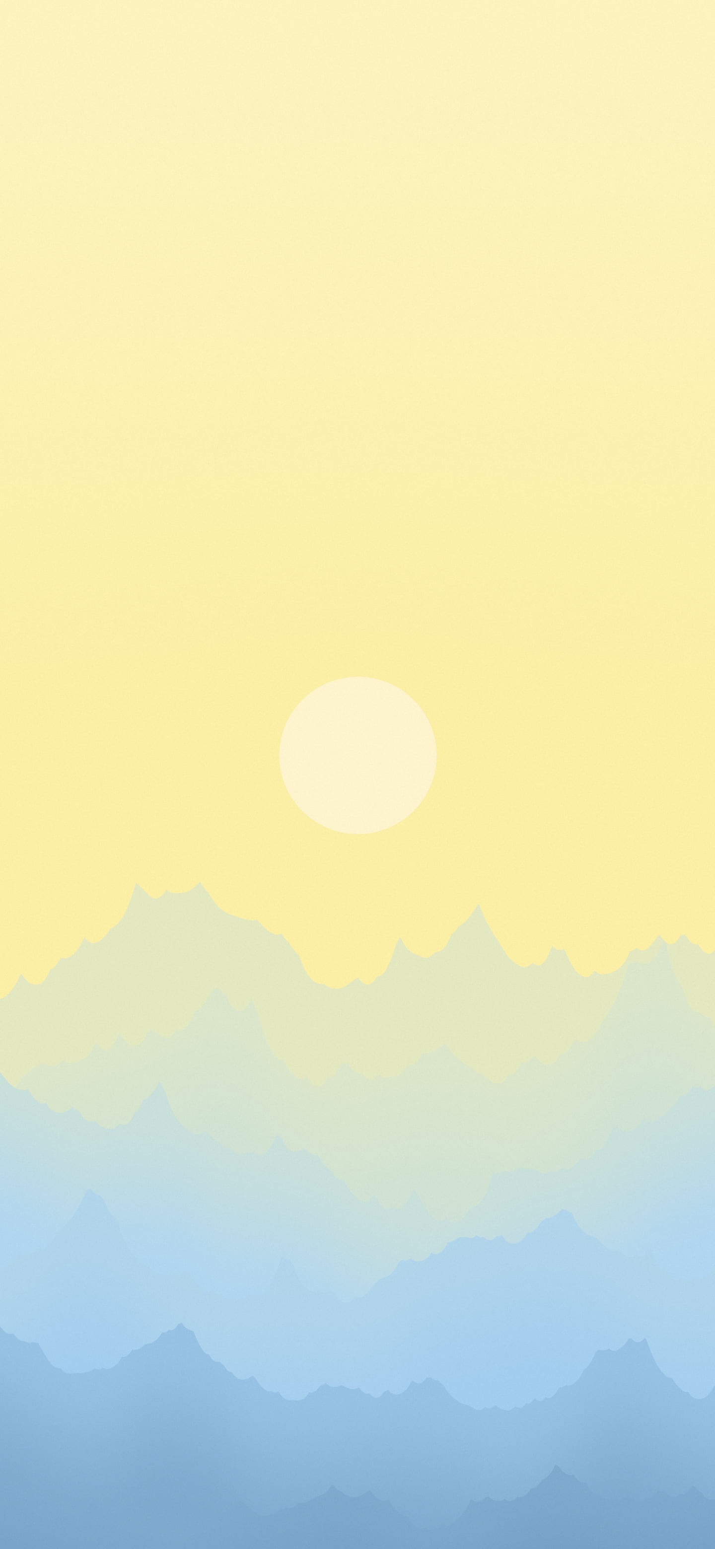 Light Blue and Pastel Yellow Minimalist Mountain Landscape wallpaper for iPhone and Android