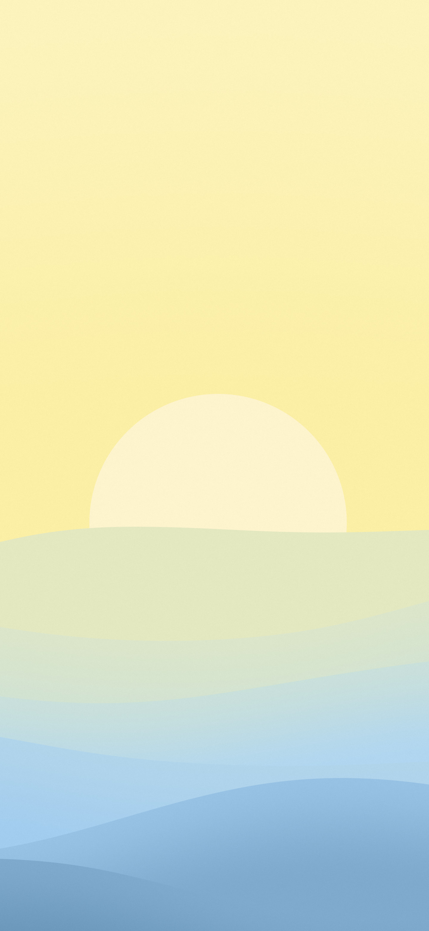 Light Blue and Pastel Yellow Minimalist Sunset Hills wallpaper for iPhone and Android